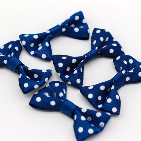 Beyaz Puantiyeli Fiyonk 4cm  Lacivert 25 ADET