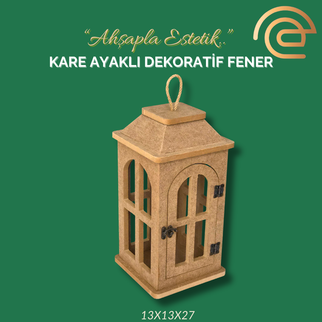 KARE AYAKLI DEKORATİF FENER ORTA