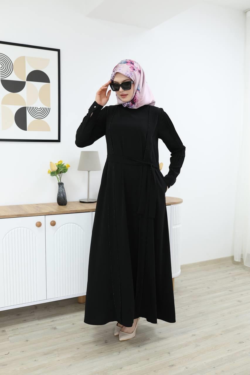 7016 Sade Modern Ferace - Siyah