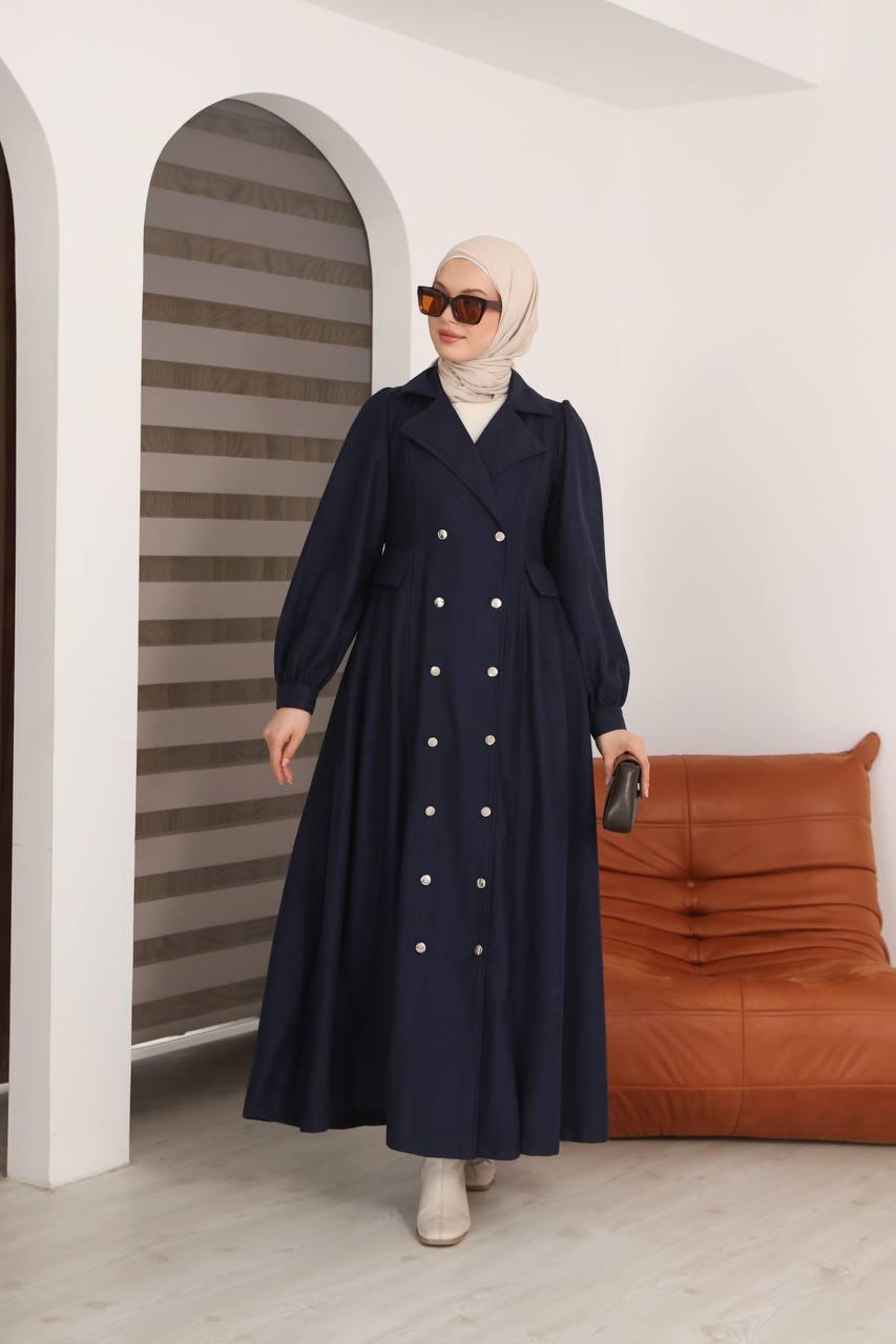 7103  Diana Trenç Elbise - Lacivert