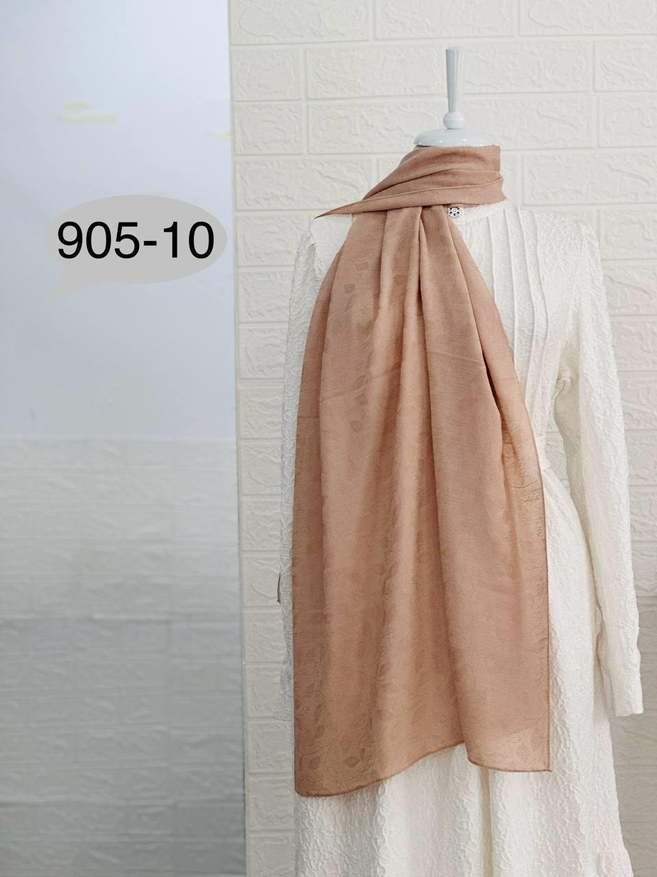 905-10 Kendinden Desenli Keten Şal