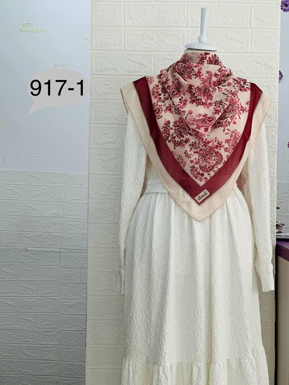 917-1 Desenli Eşarp 
