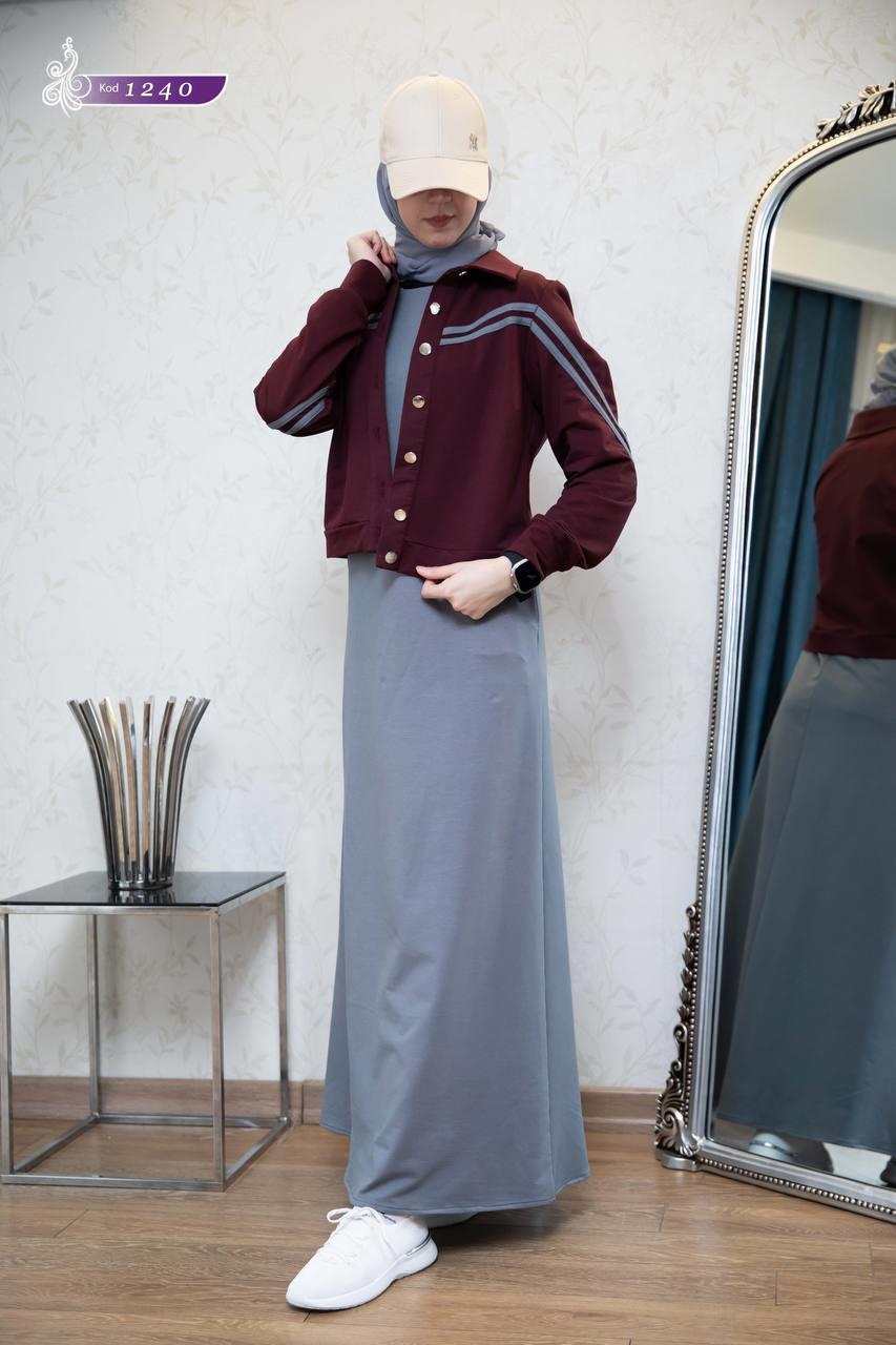   1240 Spor Takım (4mevsim) - Bordo-Gri