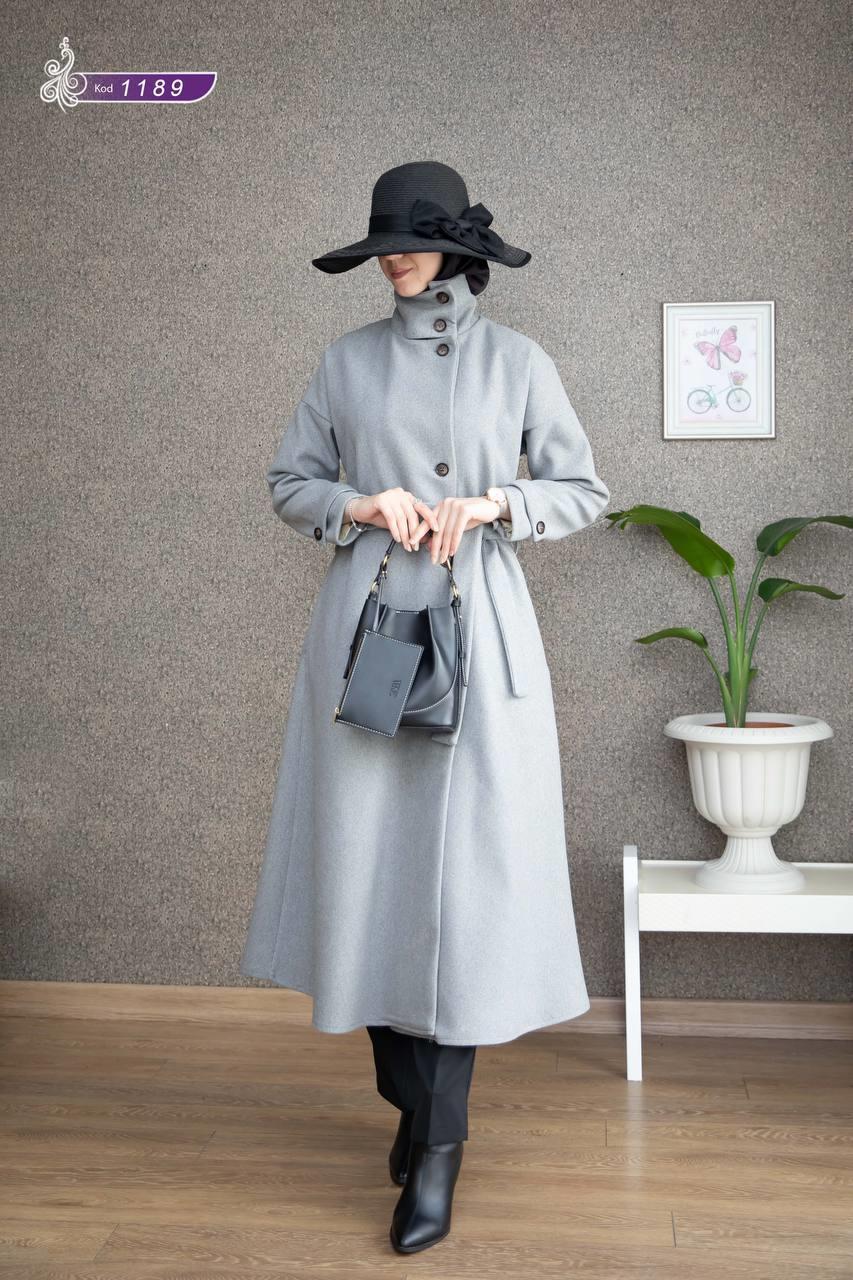 1189 Kaşe Kışlık Kaban - Gri