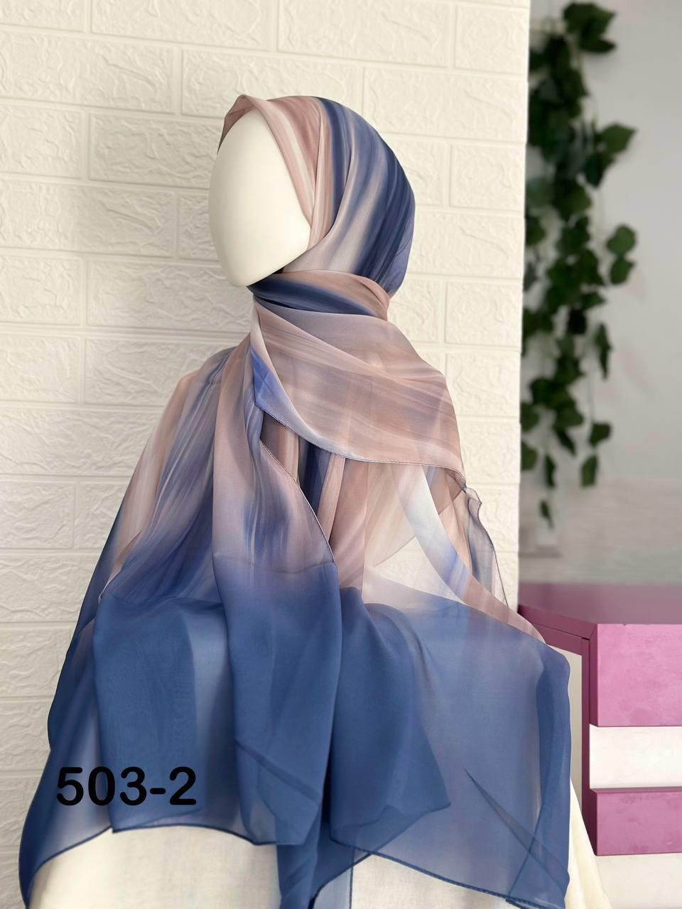 503-2 Desenli Şifon Şal