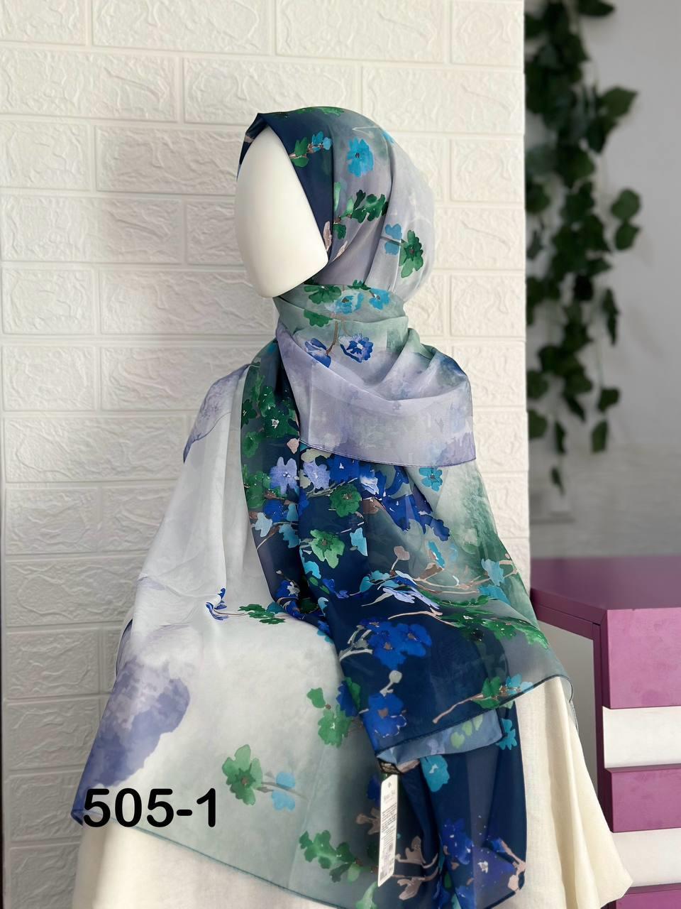 505-1 Çiçek Desenli Şifon Şal