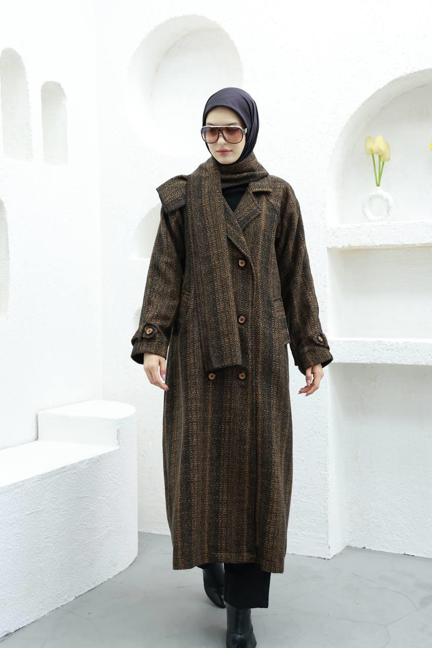 6001 Kaşe Astarlı Kaban - Taba