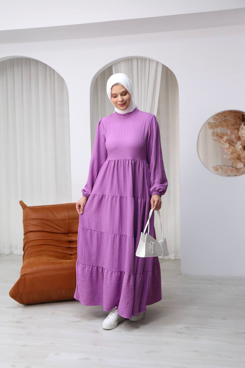 7120 Minimal Şık Elbise - Lila