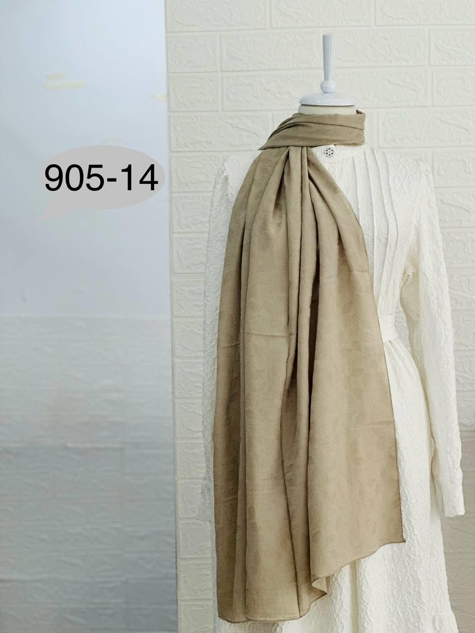 905-14 Kendinden Desenli Keten Şal