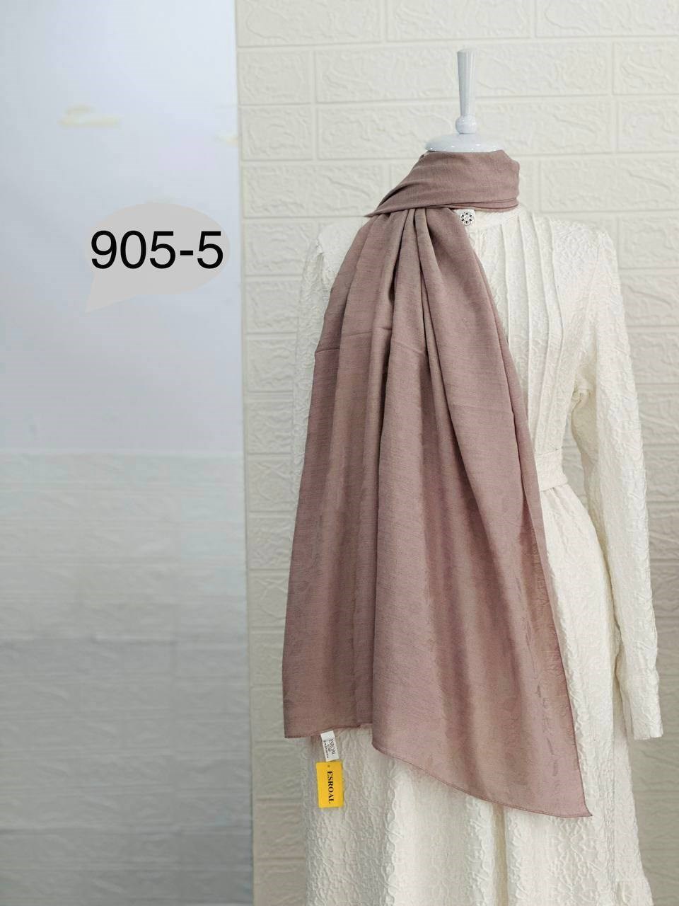 905-5 Kendinden Desenli Keten Şal