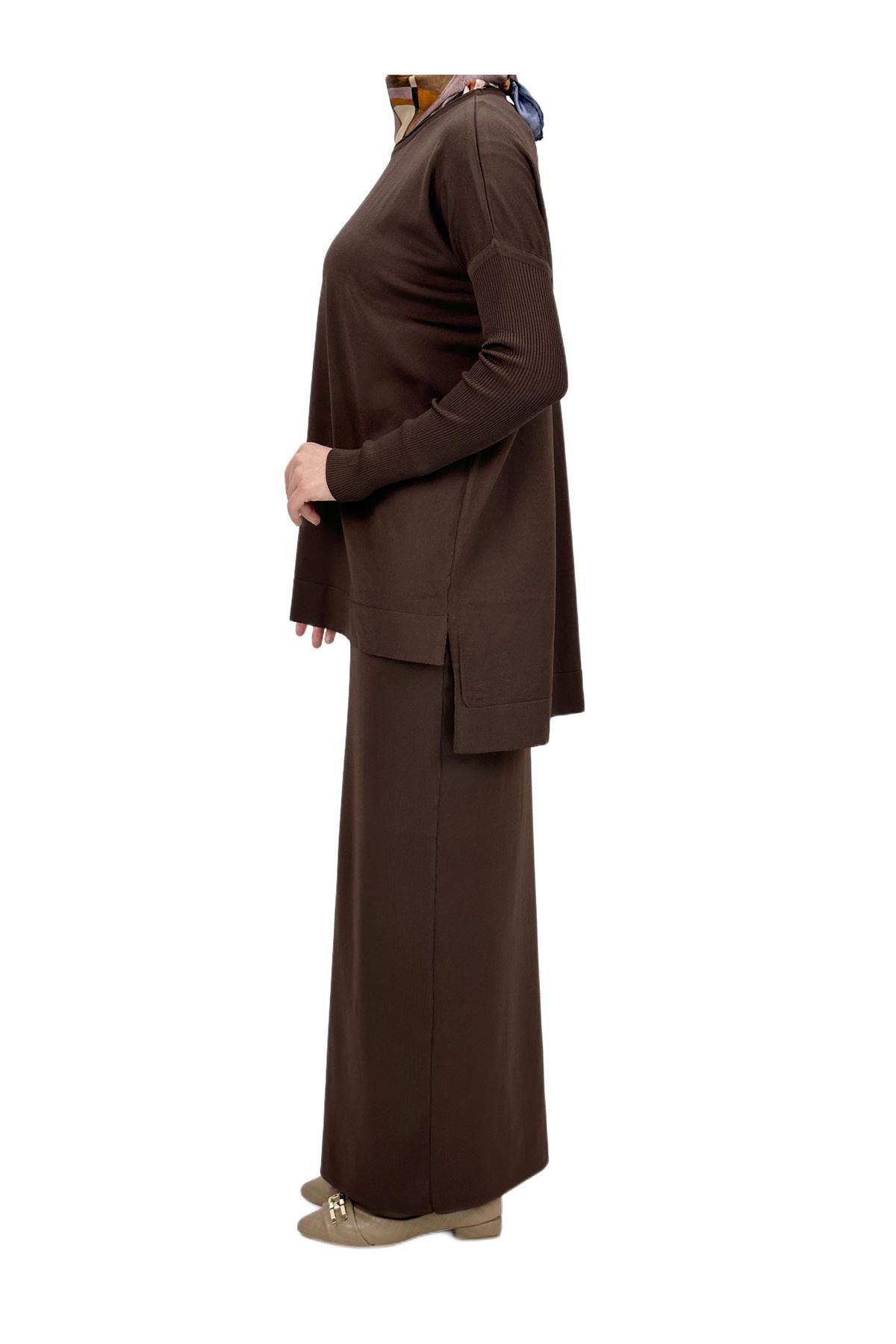 Merserize Triko Bluz Kahve OTW1929