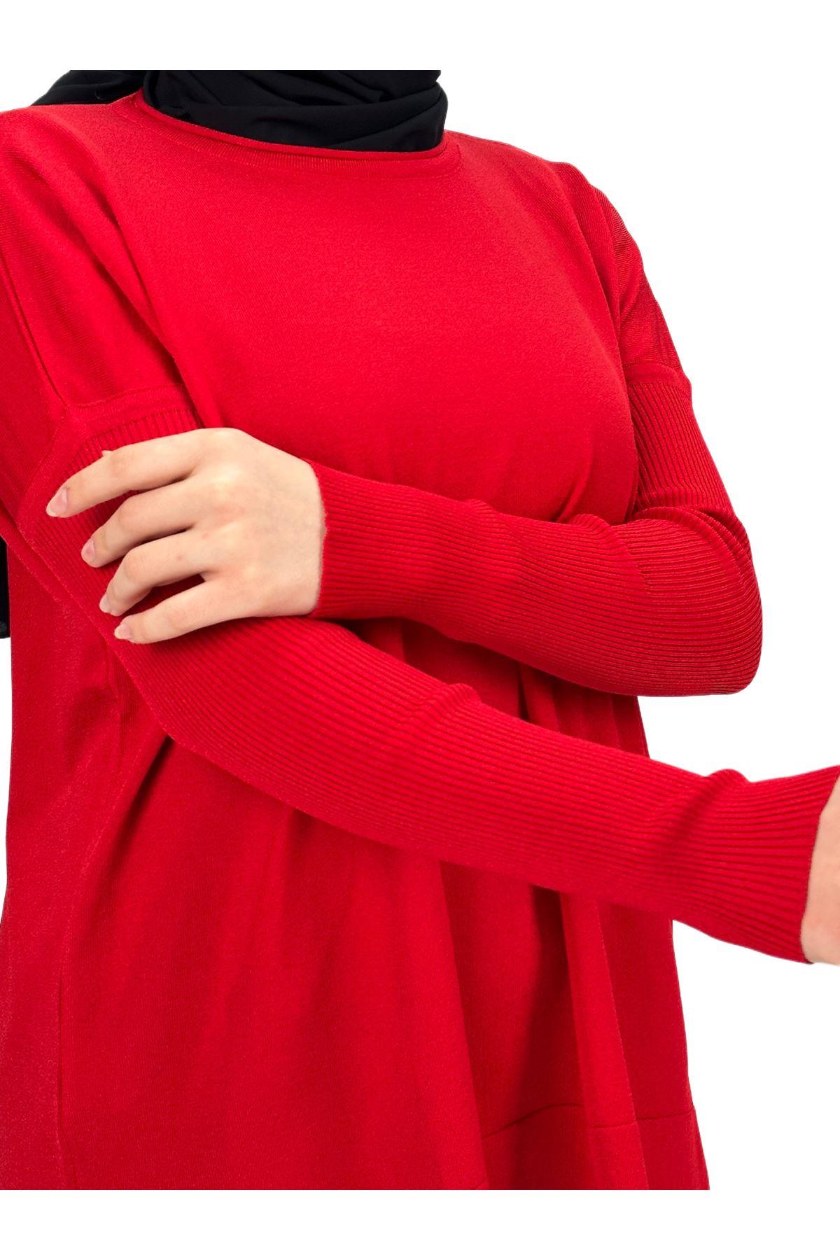 Merserize Triko Bluz Kırmızı OTW1929