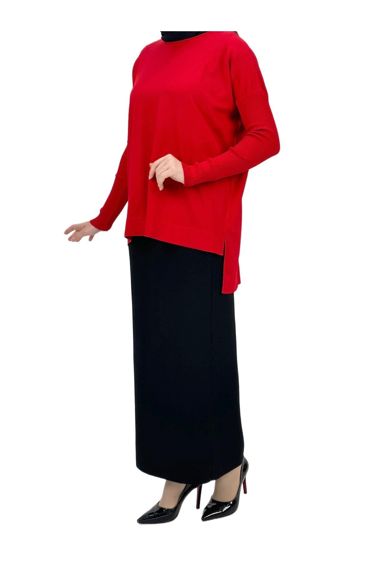 Merserize Triko Bluz Kırmızı OTW1929