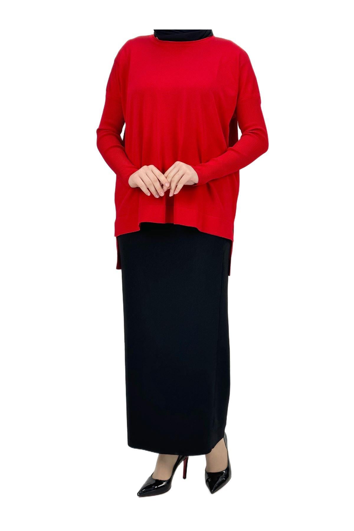 Merserize Triko Bluz Kırmızı OTW1929