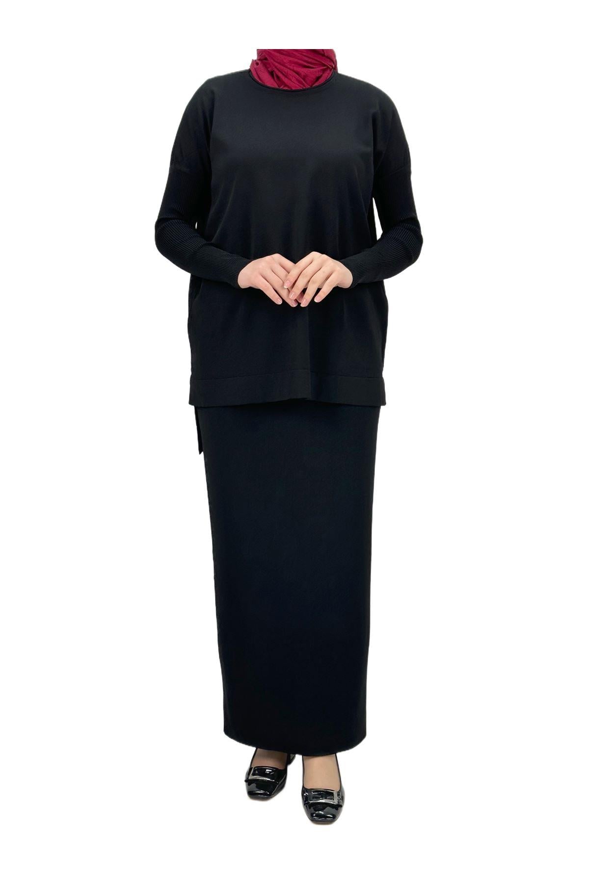 Merserize Triko Bluz Siyah OTW1929