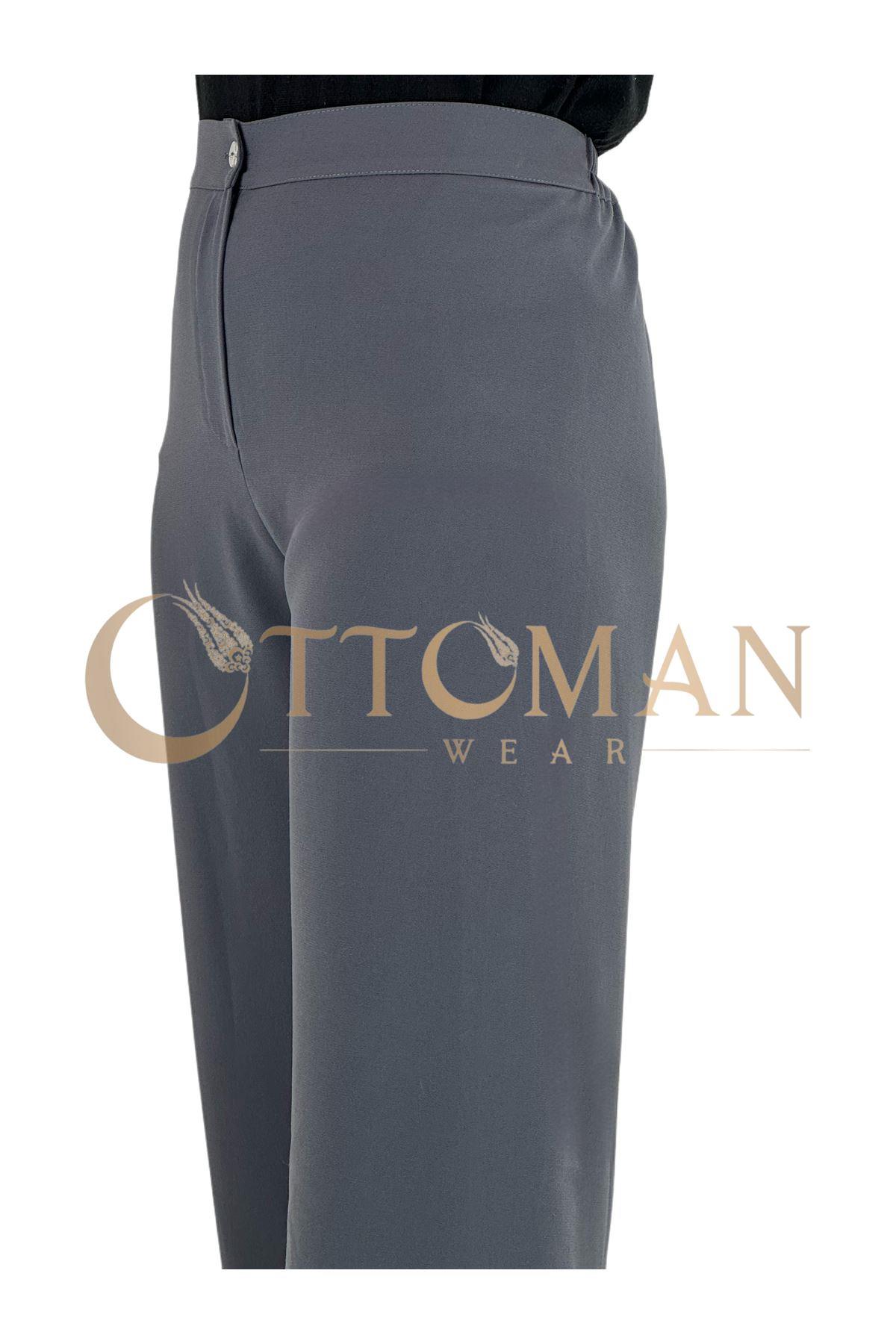 Krep Pantolon Koyu Gri OTW6558