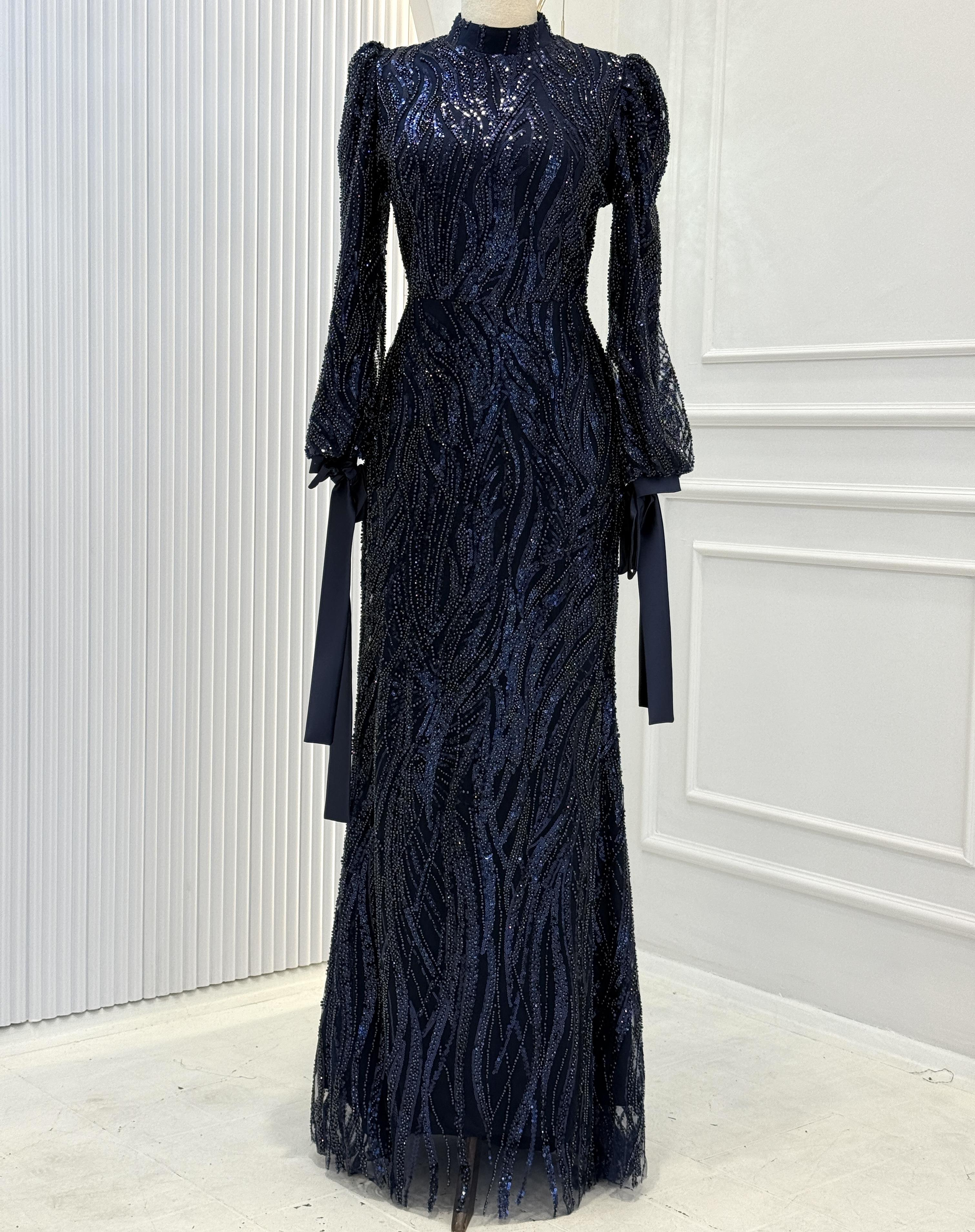 Abiye Elbise Lacivert OTW6104