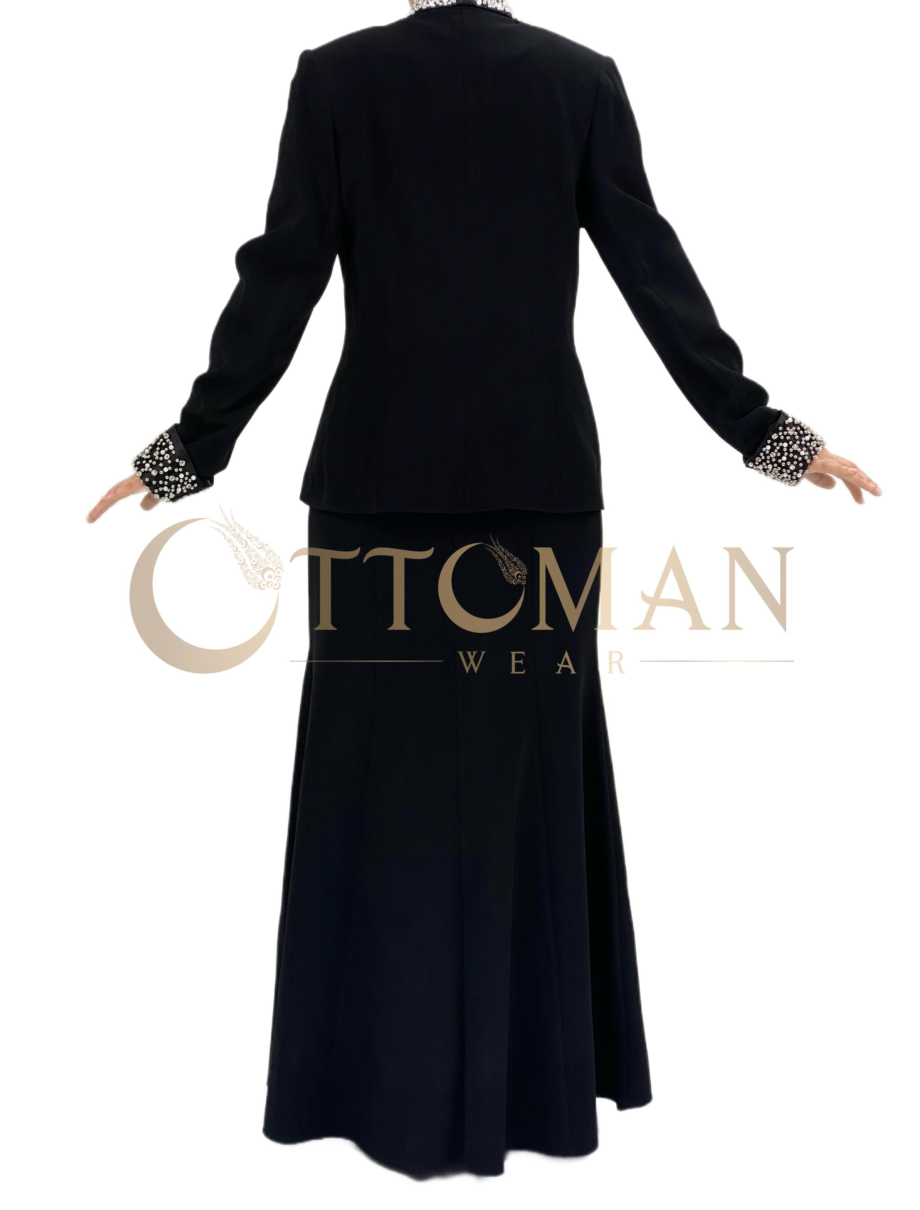 Abiye Etekli Takım Siyah OTW38957