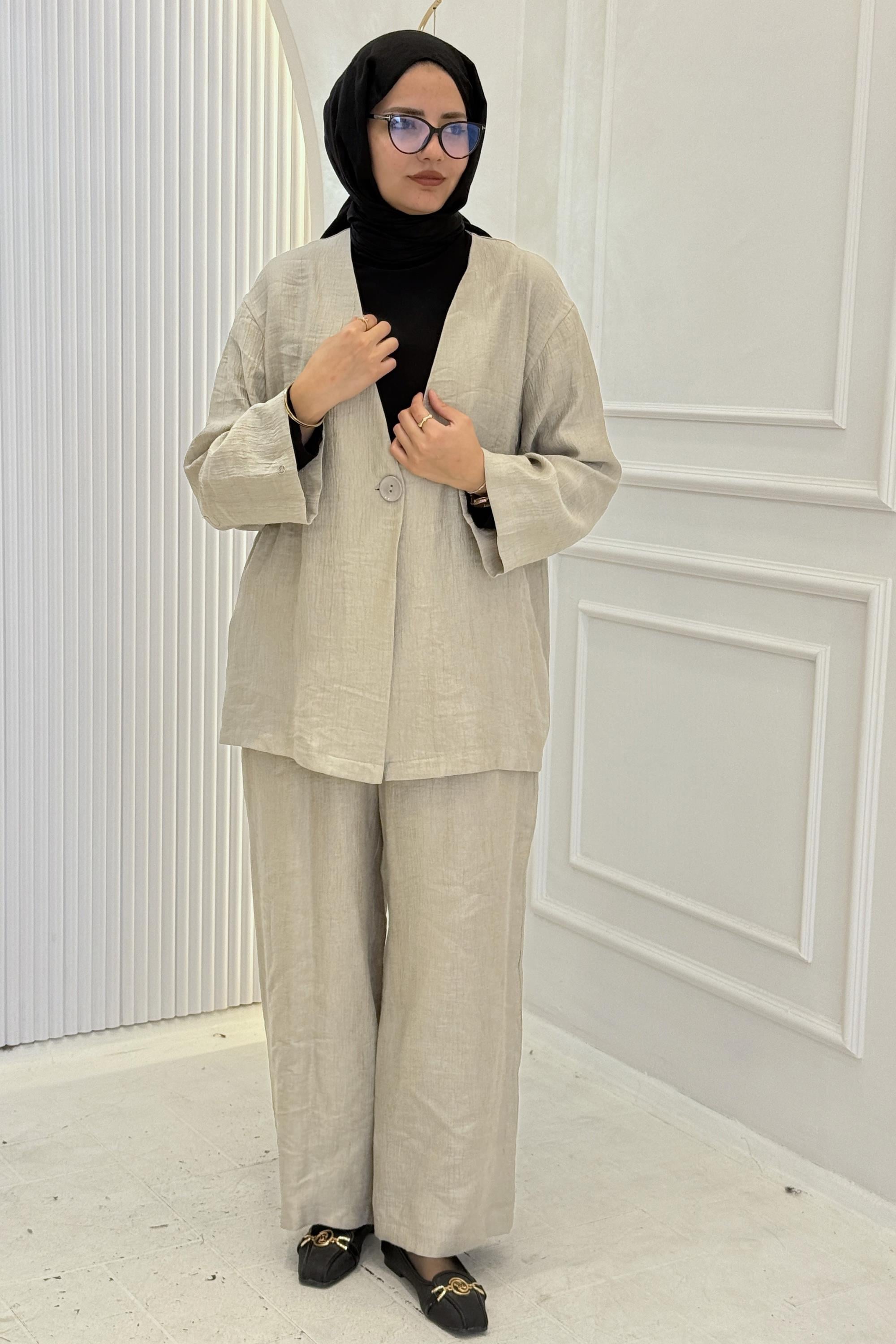Armine Trend Pantolonlu Takım Taş OTW634-1