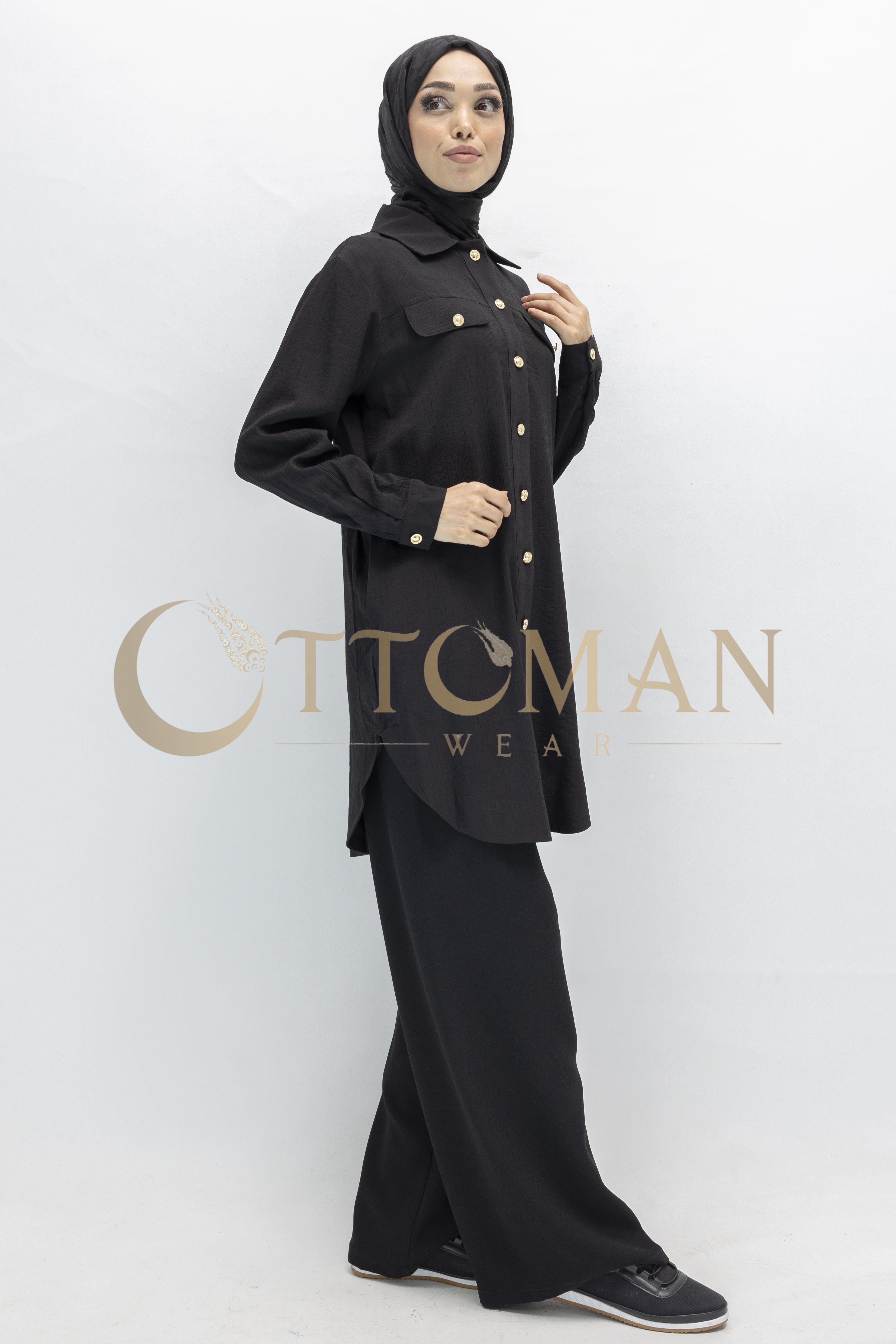 Armine Trend Spor Gömlek Siyah OTW4145