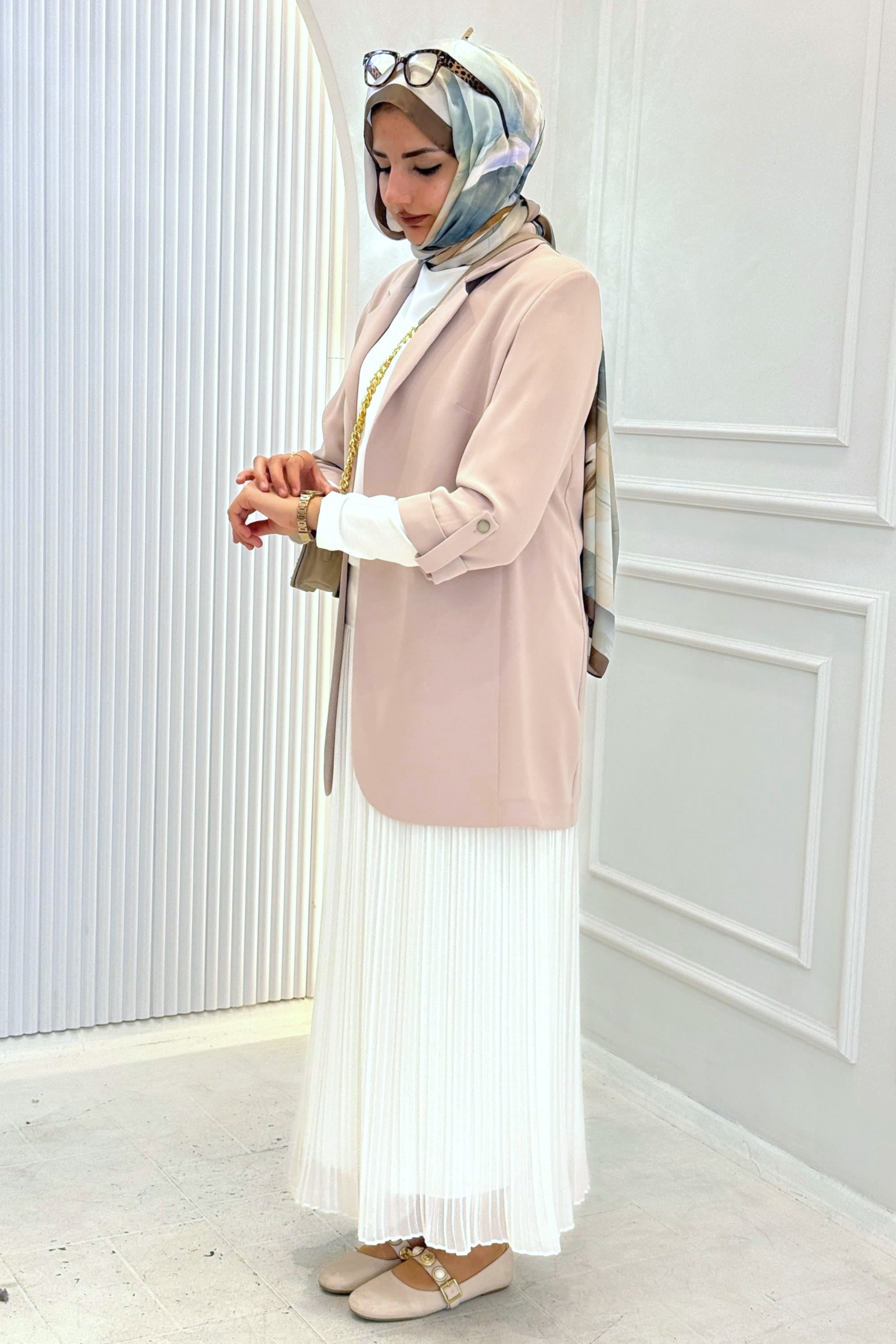 Astarsız Blazer Ceket Taş OTW1151