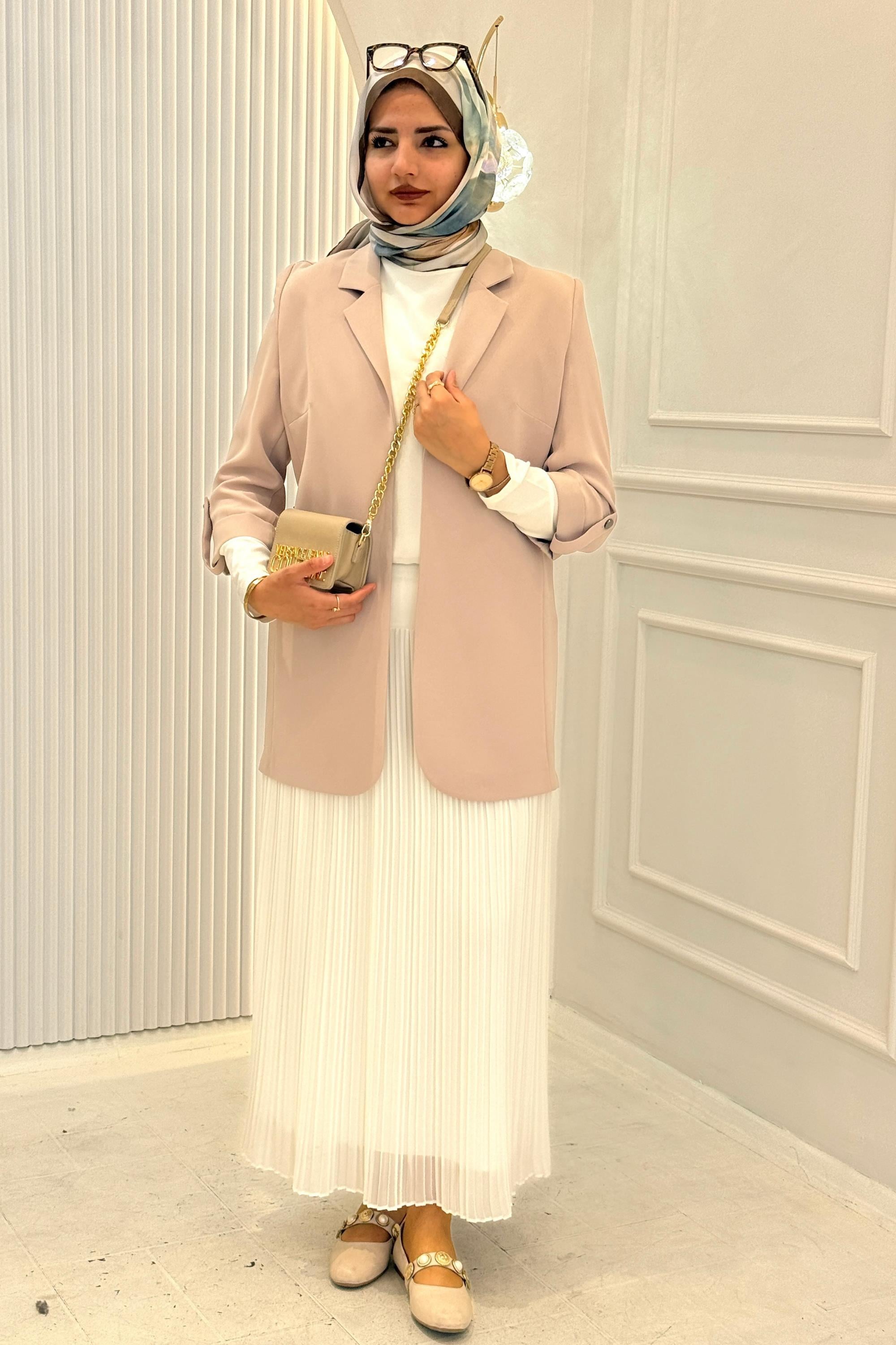 Astarsız Blazer Ceket Taş OTW1151