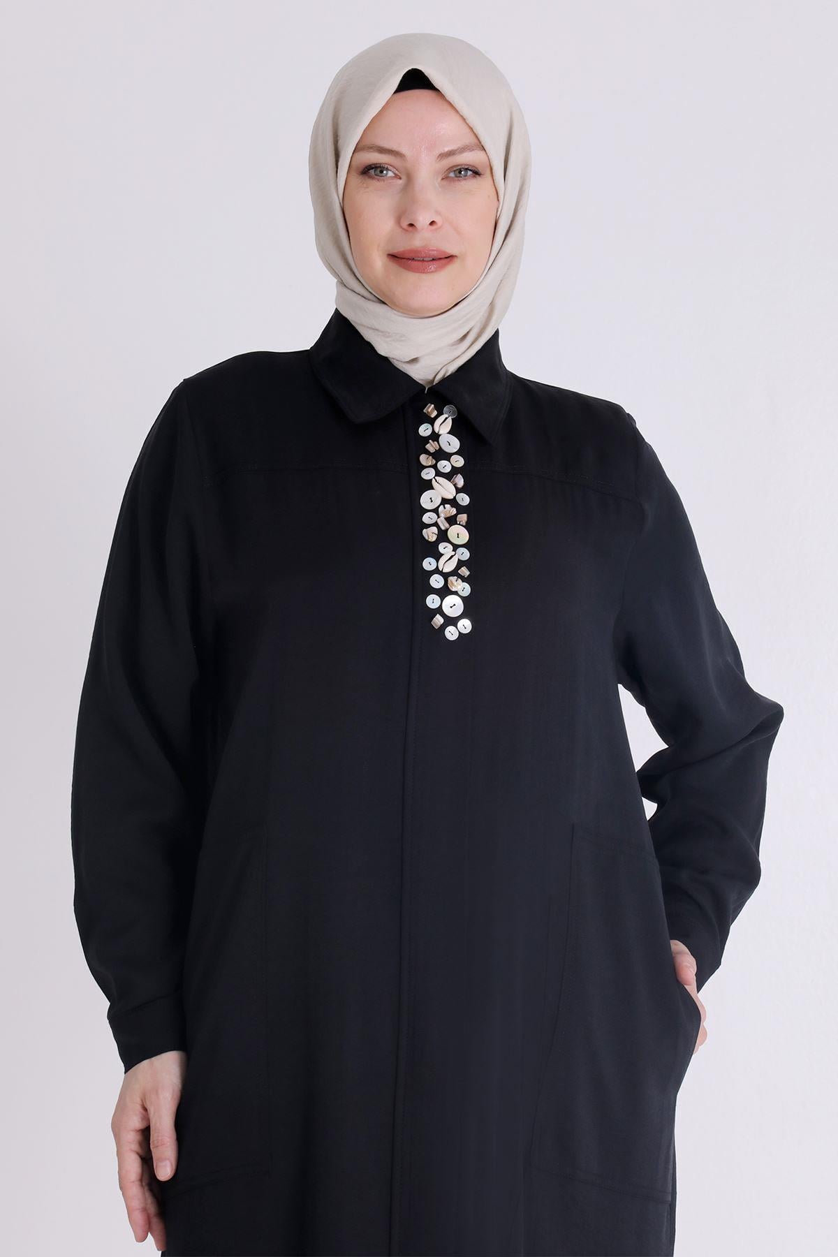 Behrem Büyük Beden Aerobin Kap Siyah OTW25119