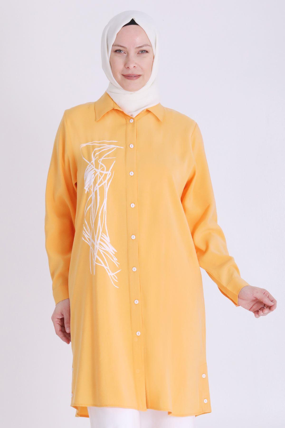 Behrem Büyük Beden Baskılı Tunik Mango OTW2349