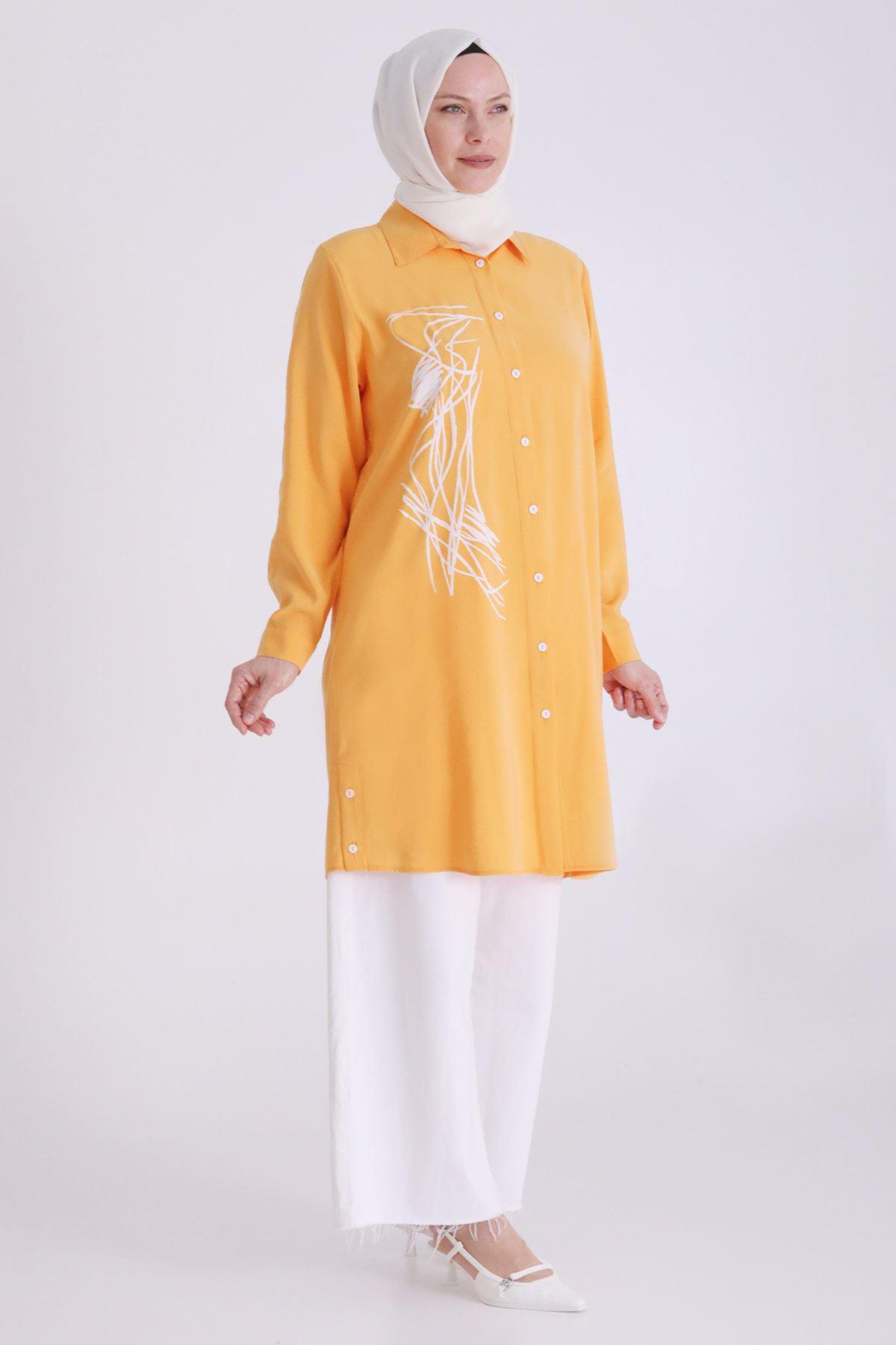 Behrem Büyük Beden Baskılı Tunik Mango OTW2349