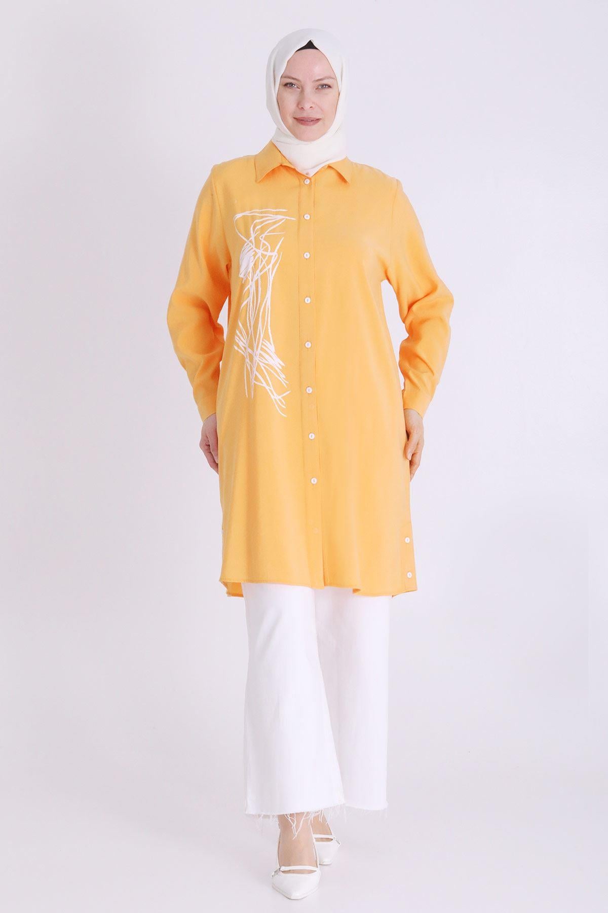 Behrem Büyük Beden Baskılı Tunik Mango OTW2349