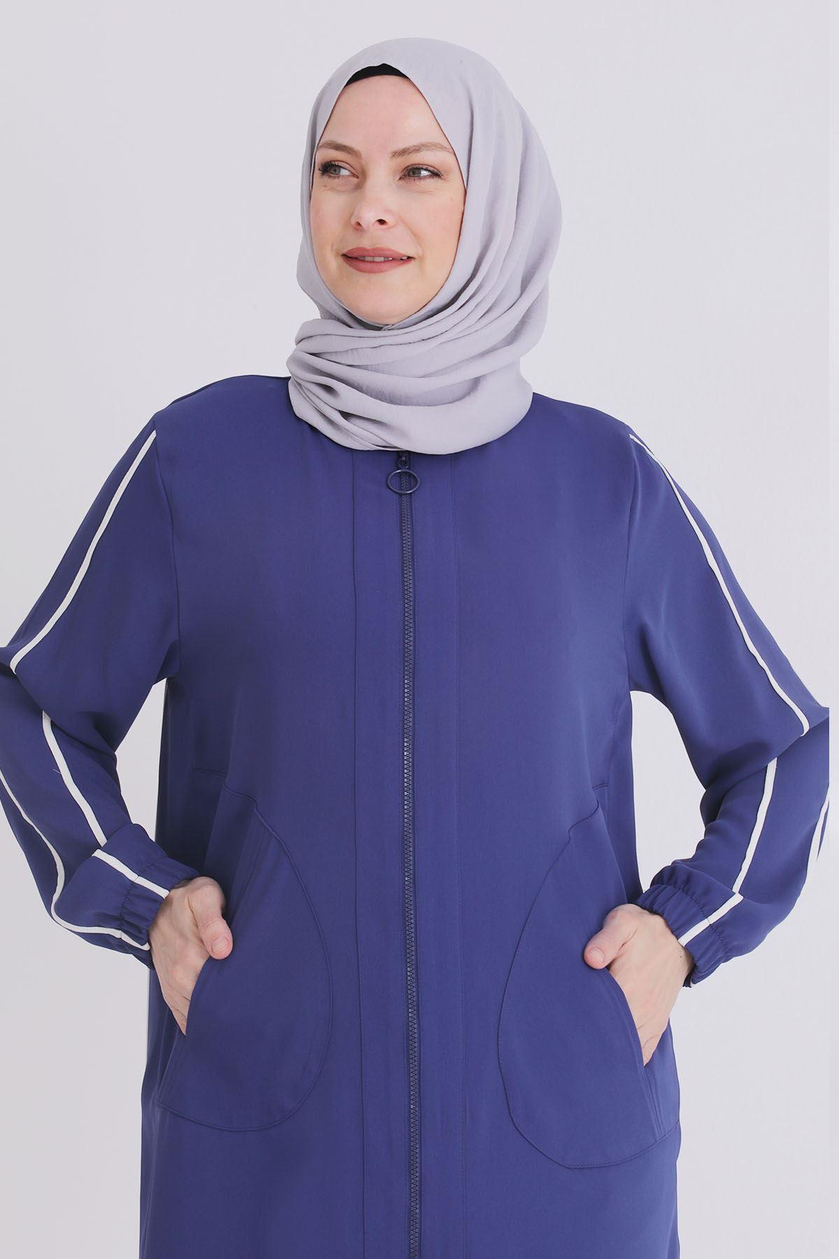 Behrem Büyük Beden Biyeli Kap Morcivert OTW25115