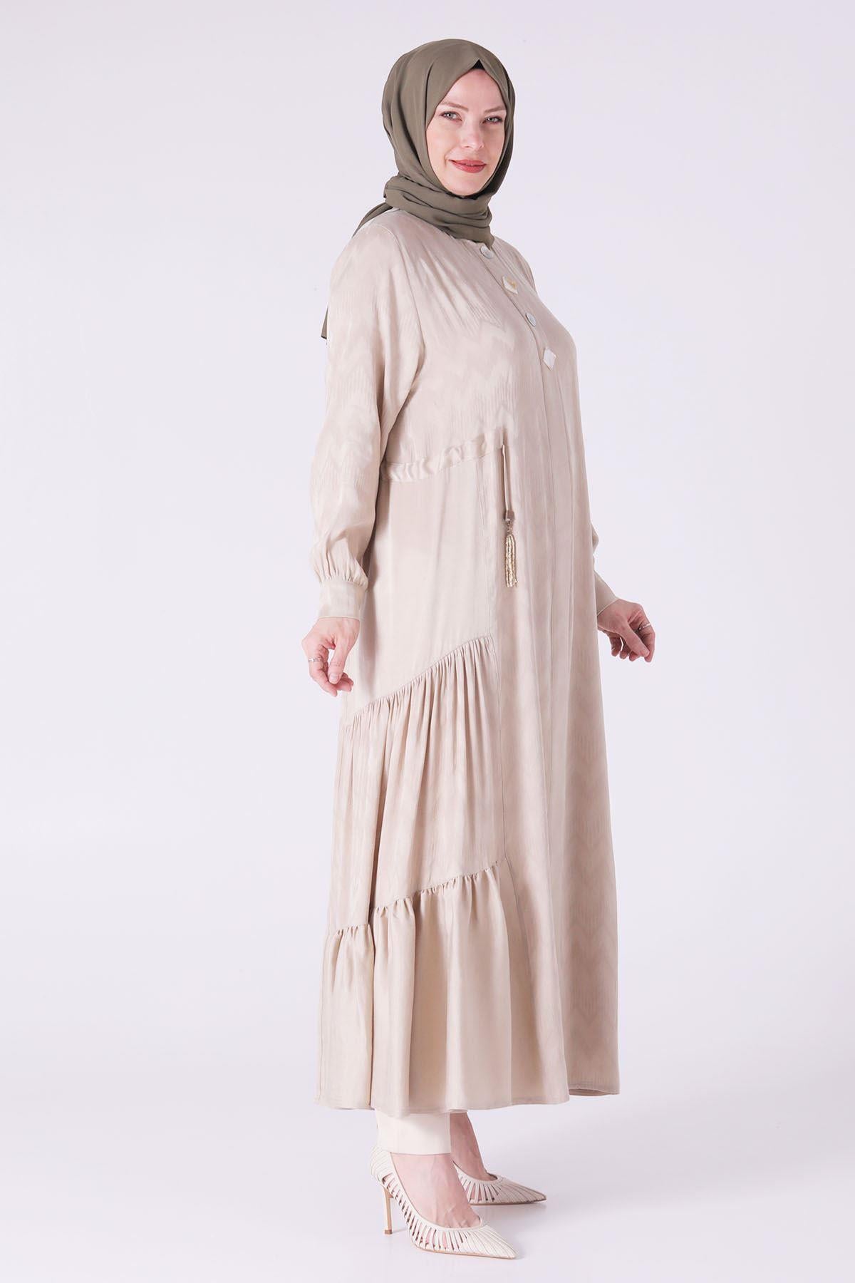 Behrem Büyük Beden Ferace Bej OTW28066