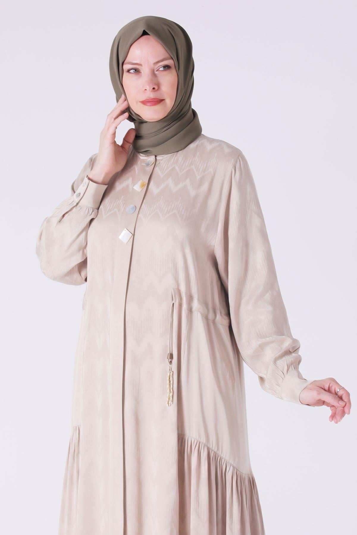 Behrem Büyük Beden Ferace Bej OTW28066