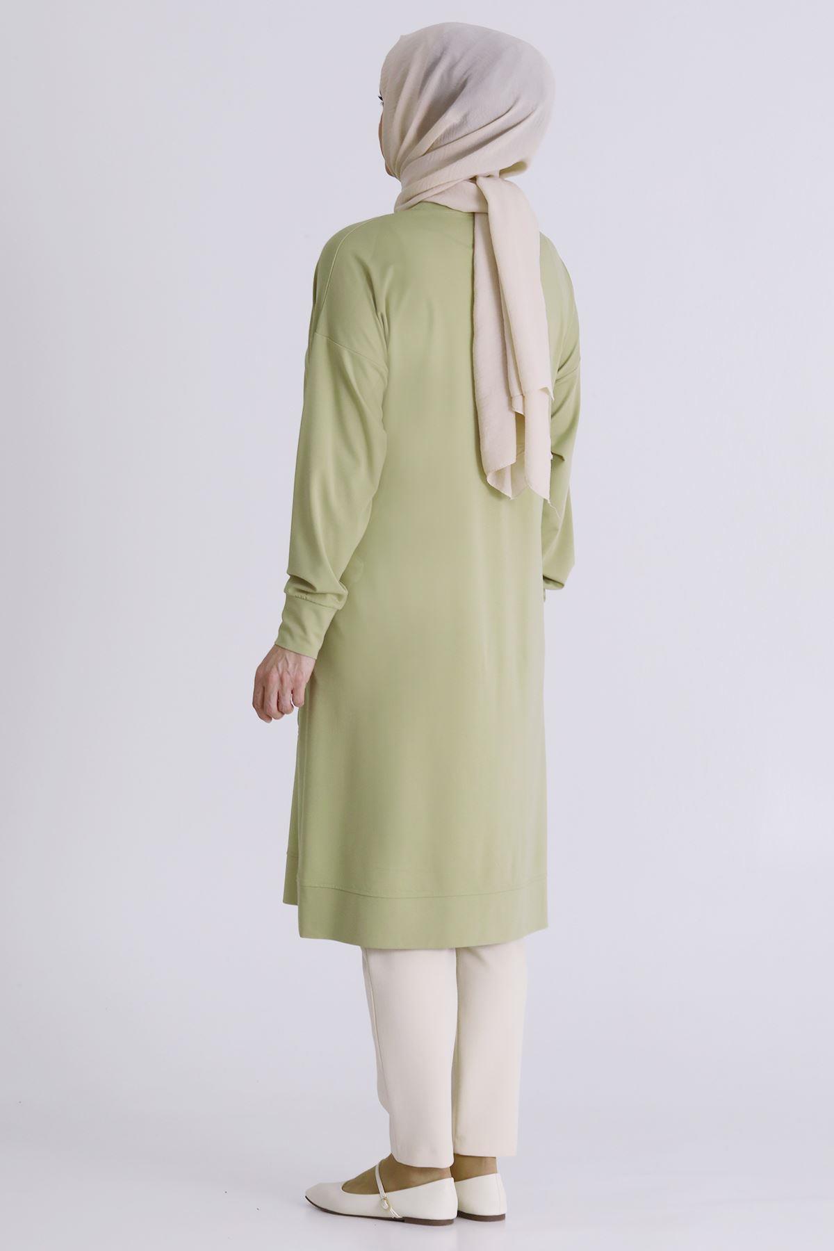 Behrem Büyük Beden Tesettür İşlemeli Tunik Ihlamur OTW20133