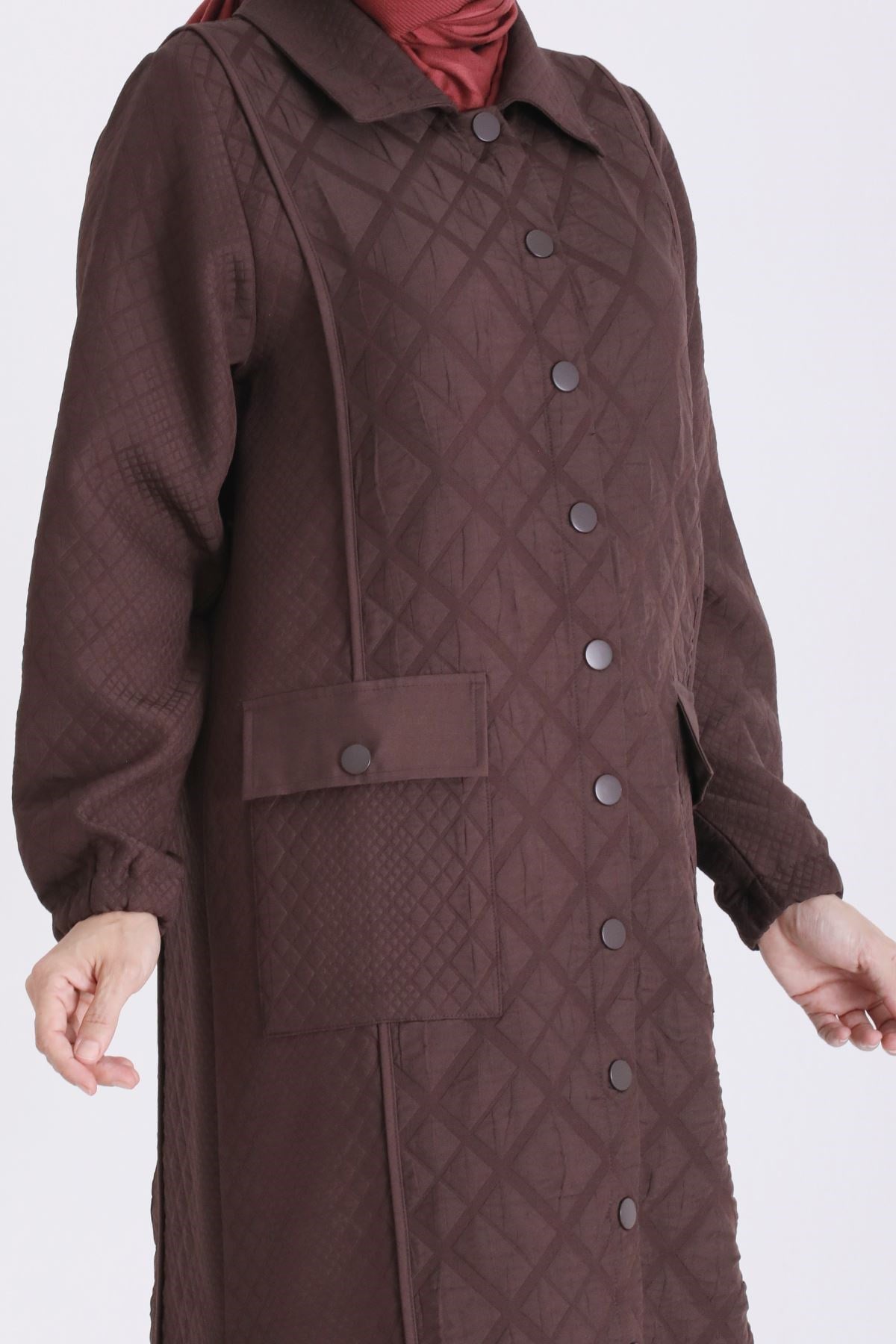 Behrem Büyük Beden Tesettür Kap Kahve OTW2564