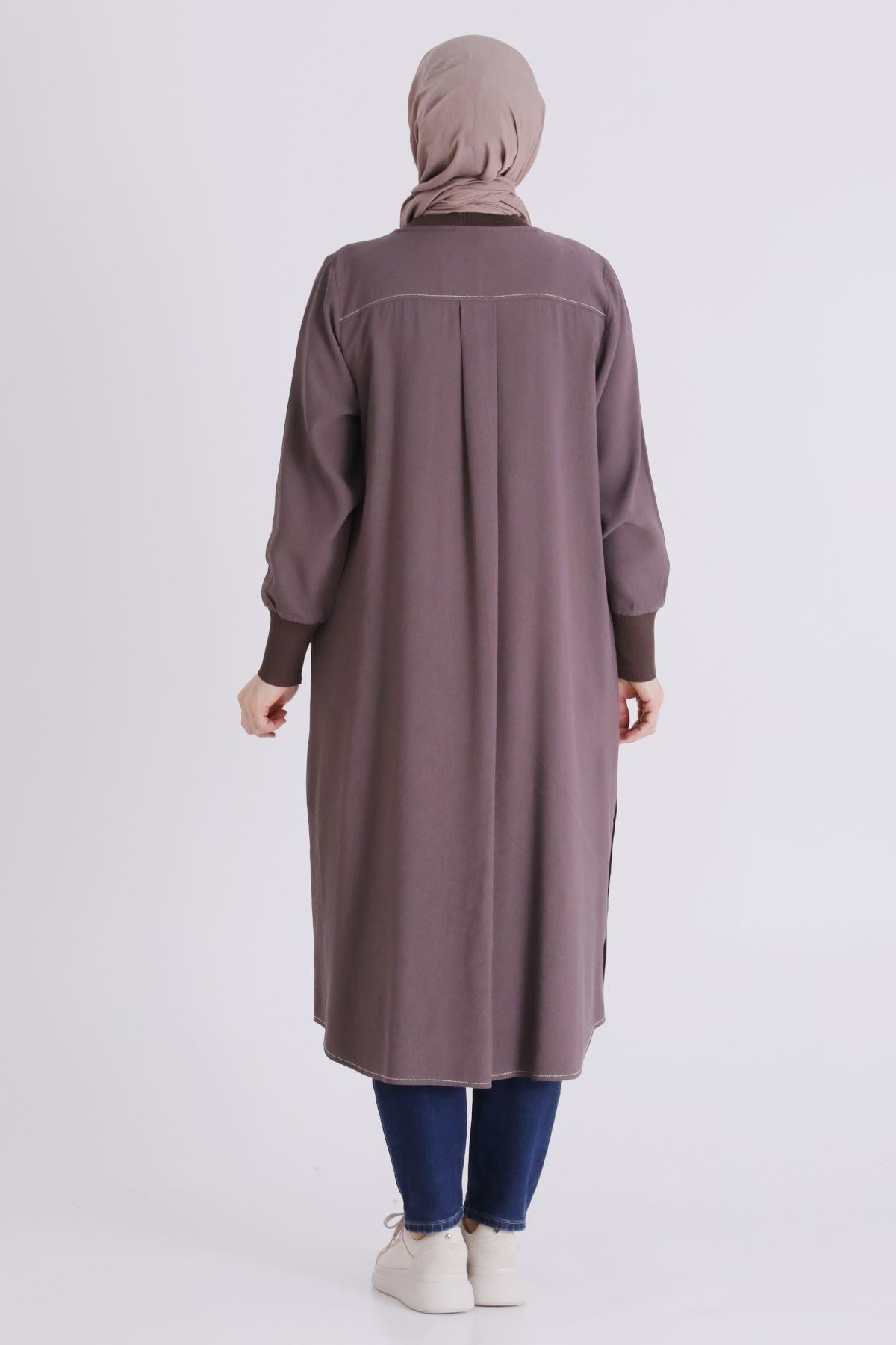 Behrem Büyük Beden Tesettür Kap Kakao OTW2553