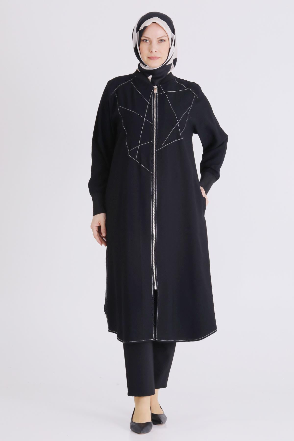 Behrem Büyük Beden Tesettür Kap Siyah OTW2553