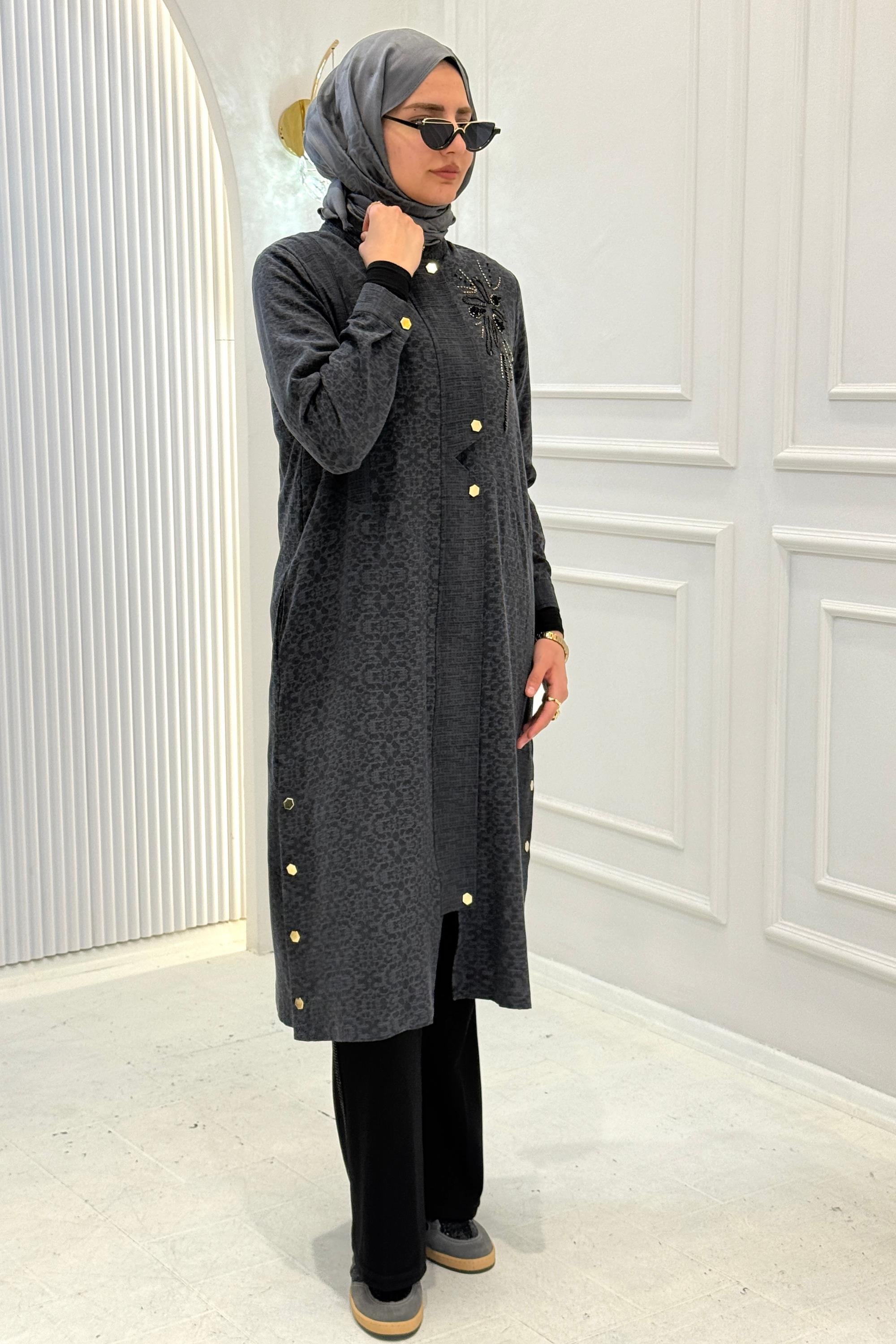 Behrem Büyük Beden Tesettür Kap Siyah OTW25150