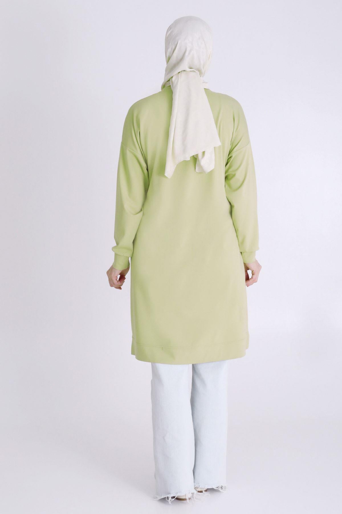 Behrem Büyük Beden Tesettür Örme Taşlı Tunik Ihlamur OTW20122