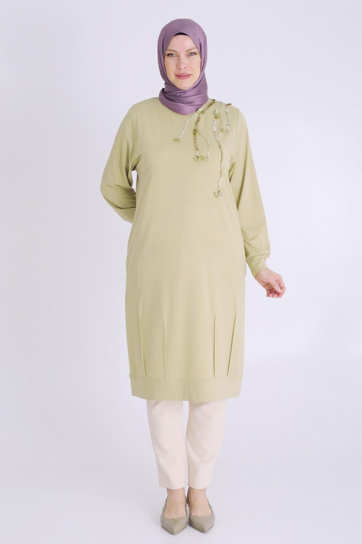 Behrem Büyük Beden Tesettür Örme Tunik Ihlamur OTW20121