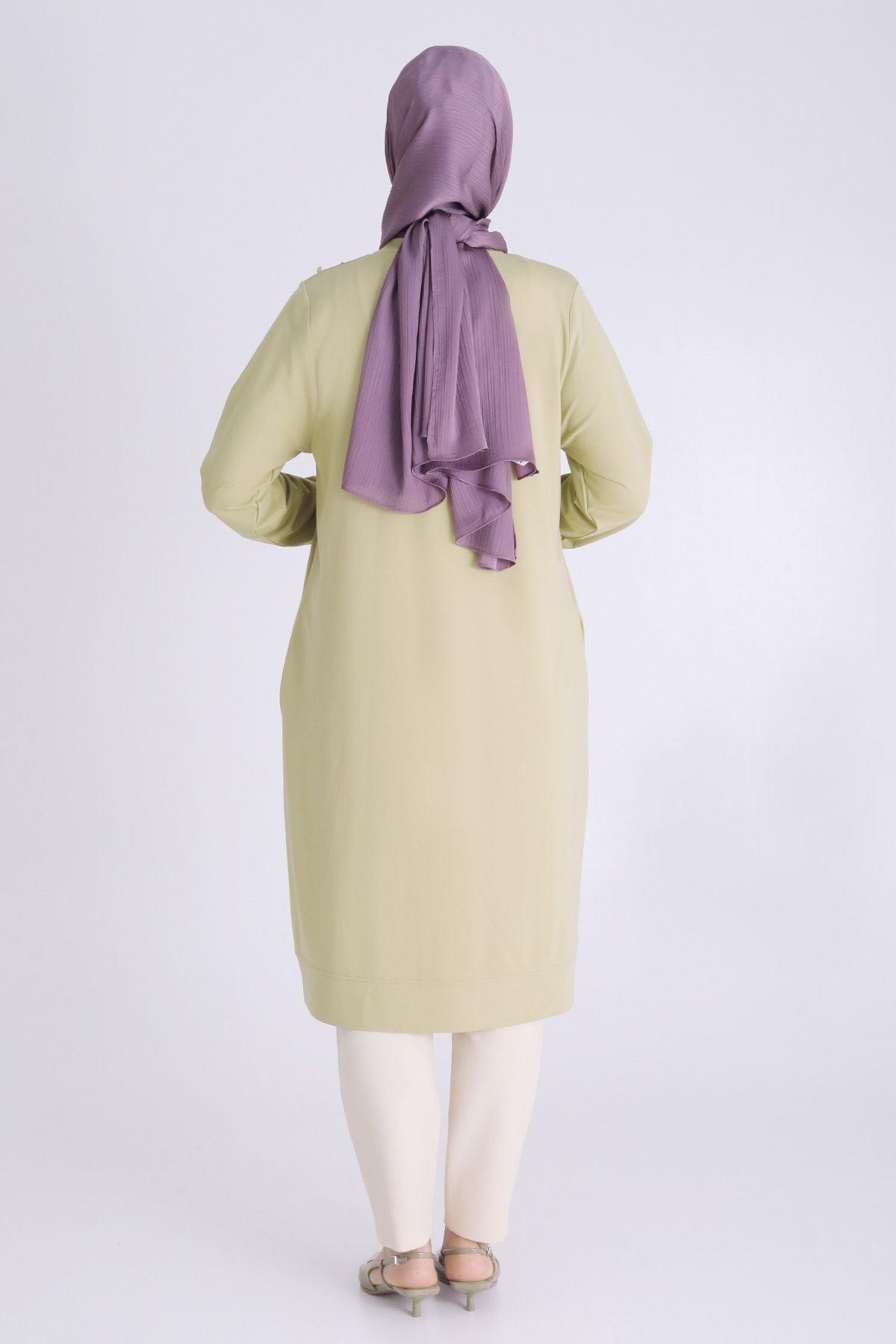 Behrem Büyük Beden Tesettür Örme Tunik Ihlamur OTW20121