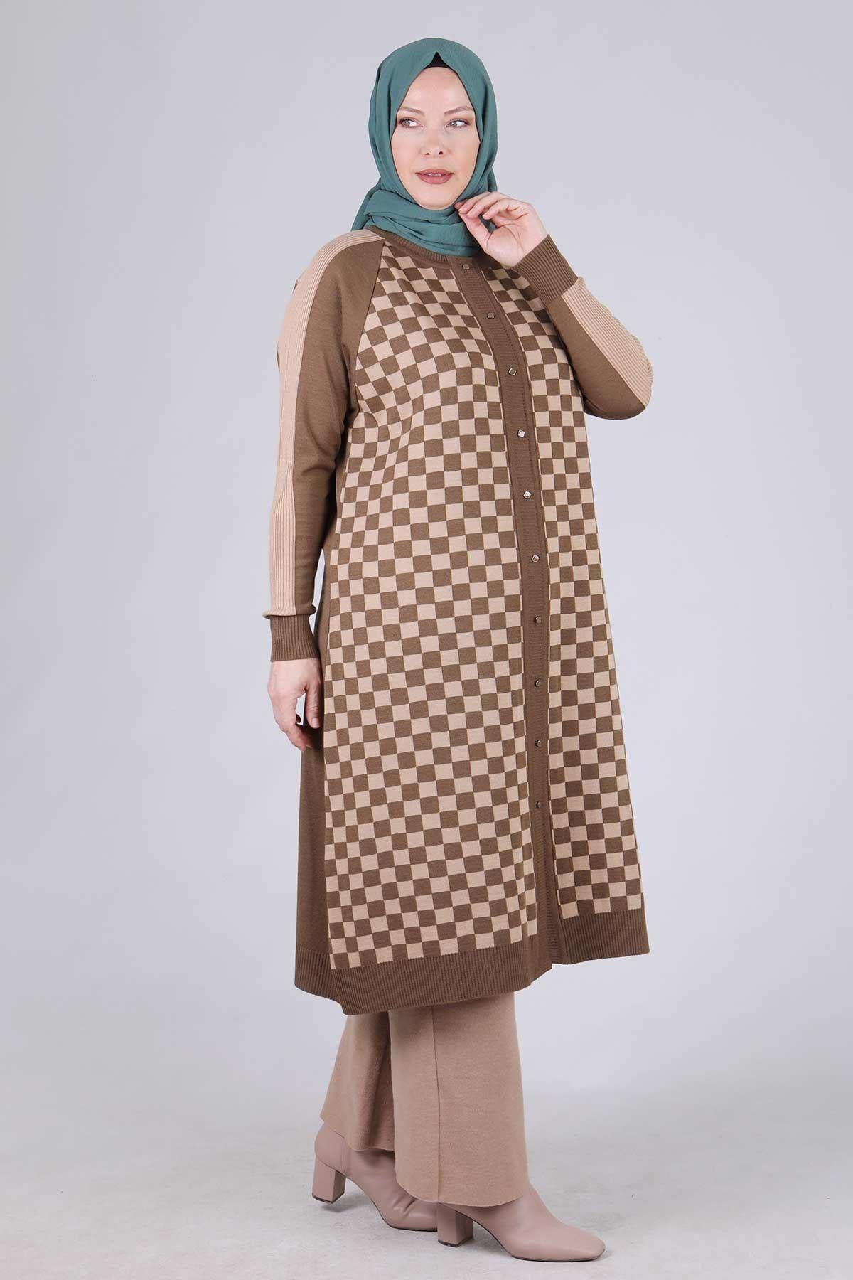 Behrem Büyük Beden Triko Kap Toprak OTW9313