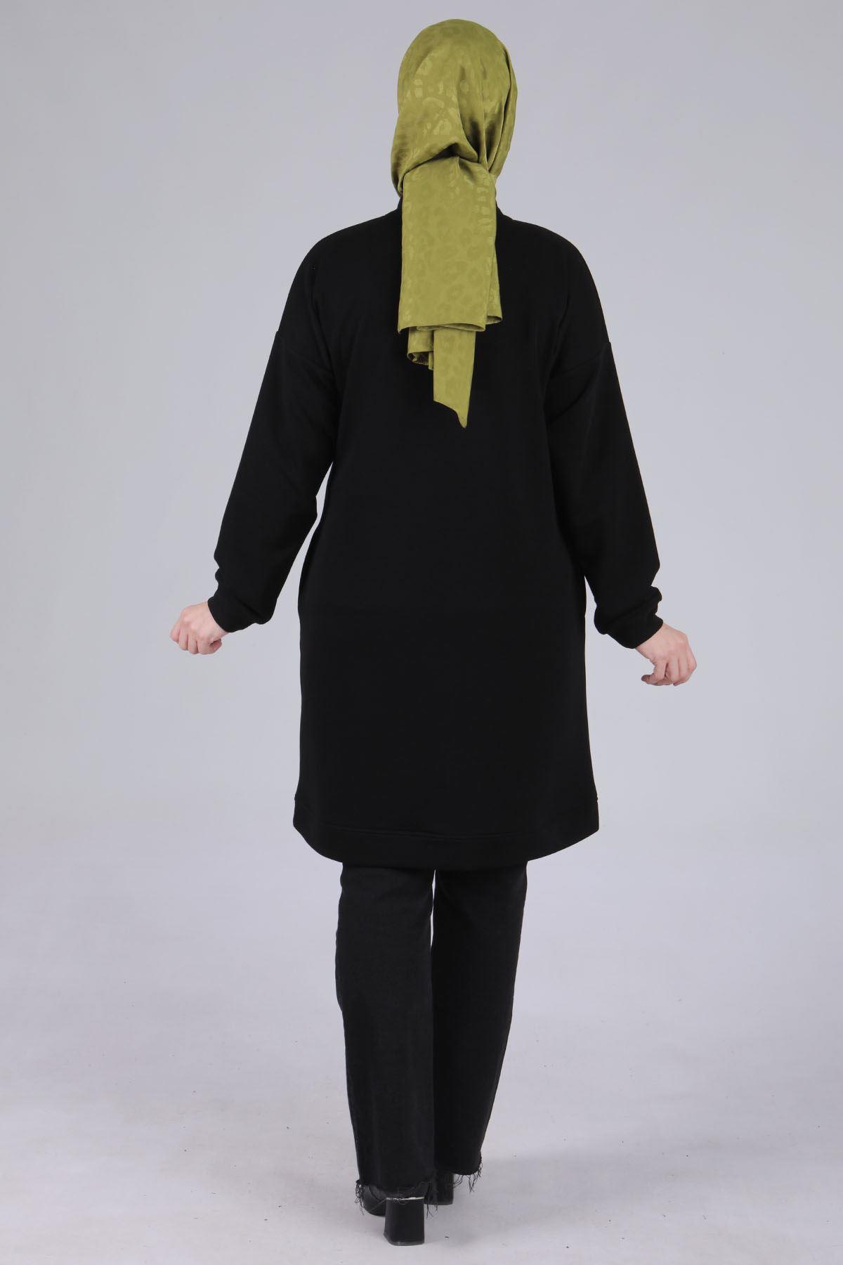 Behrem Büyük Beden Üç İplik Kap Siyah OTW2537