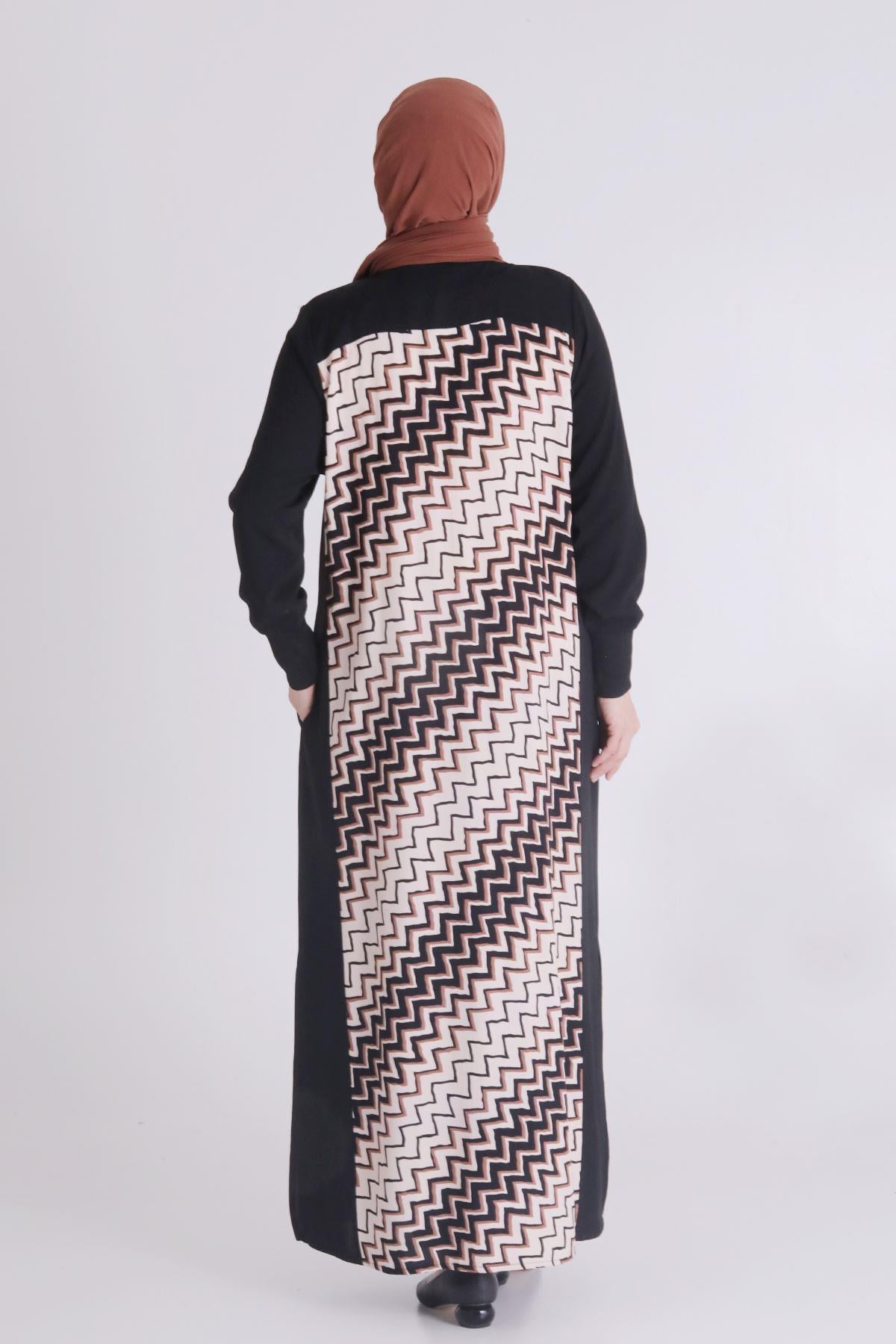 Behrem Büyük Beden Viskon Ferace Siyah OTW2819