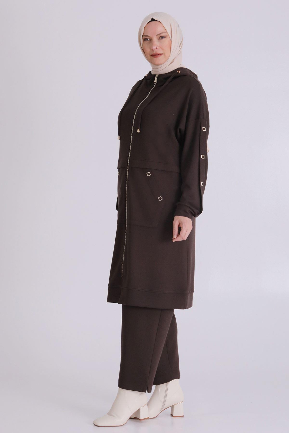 Behrem Pantolonlu Takım Kahve OTW3555