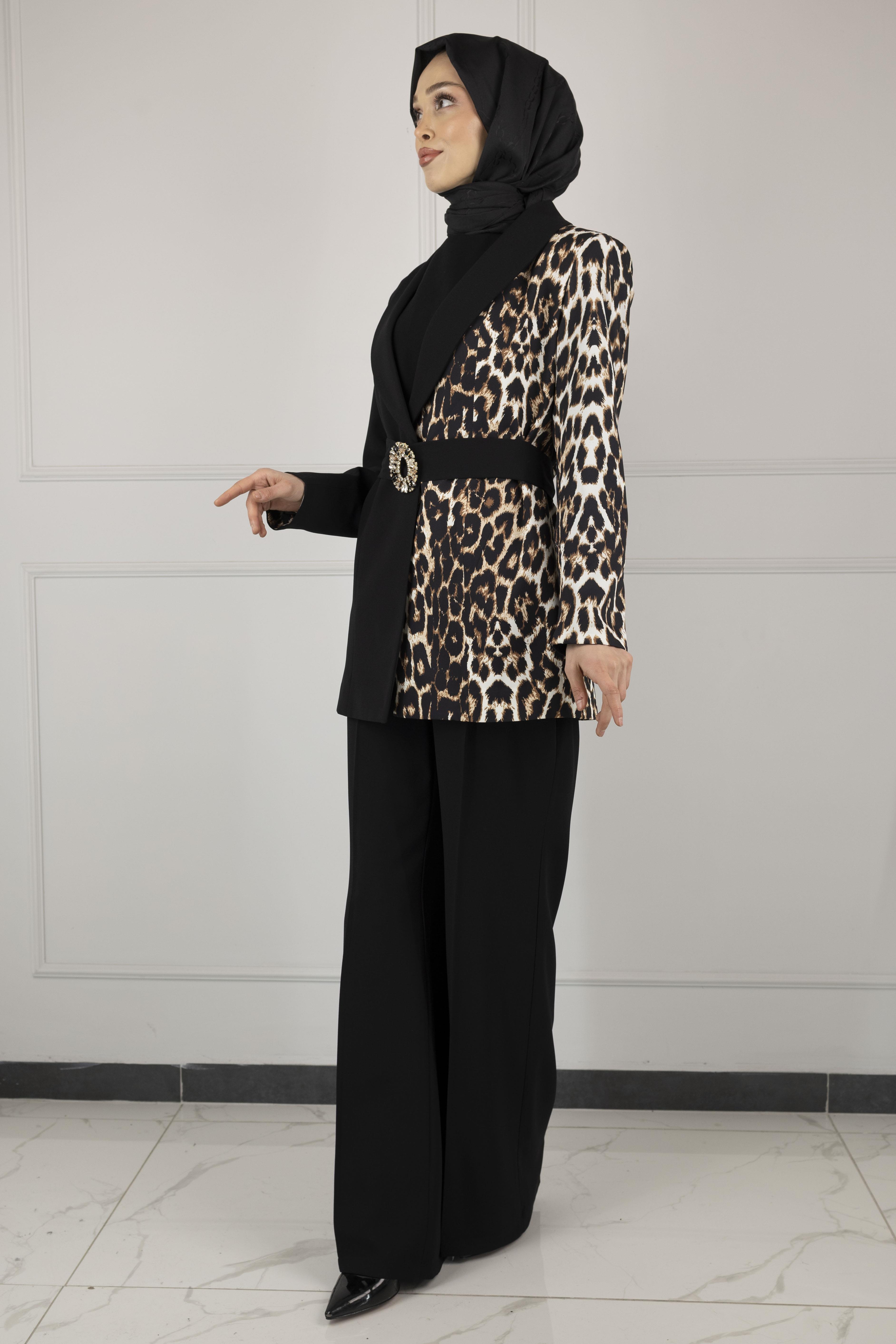 BLAZER TAKIM Siyah-Leopar OTW2447