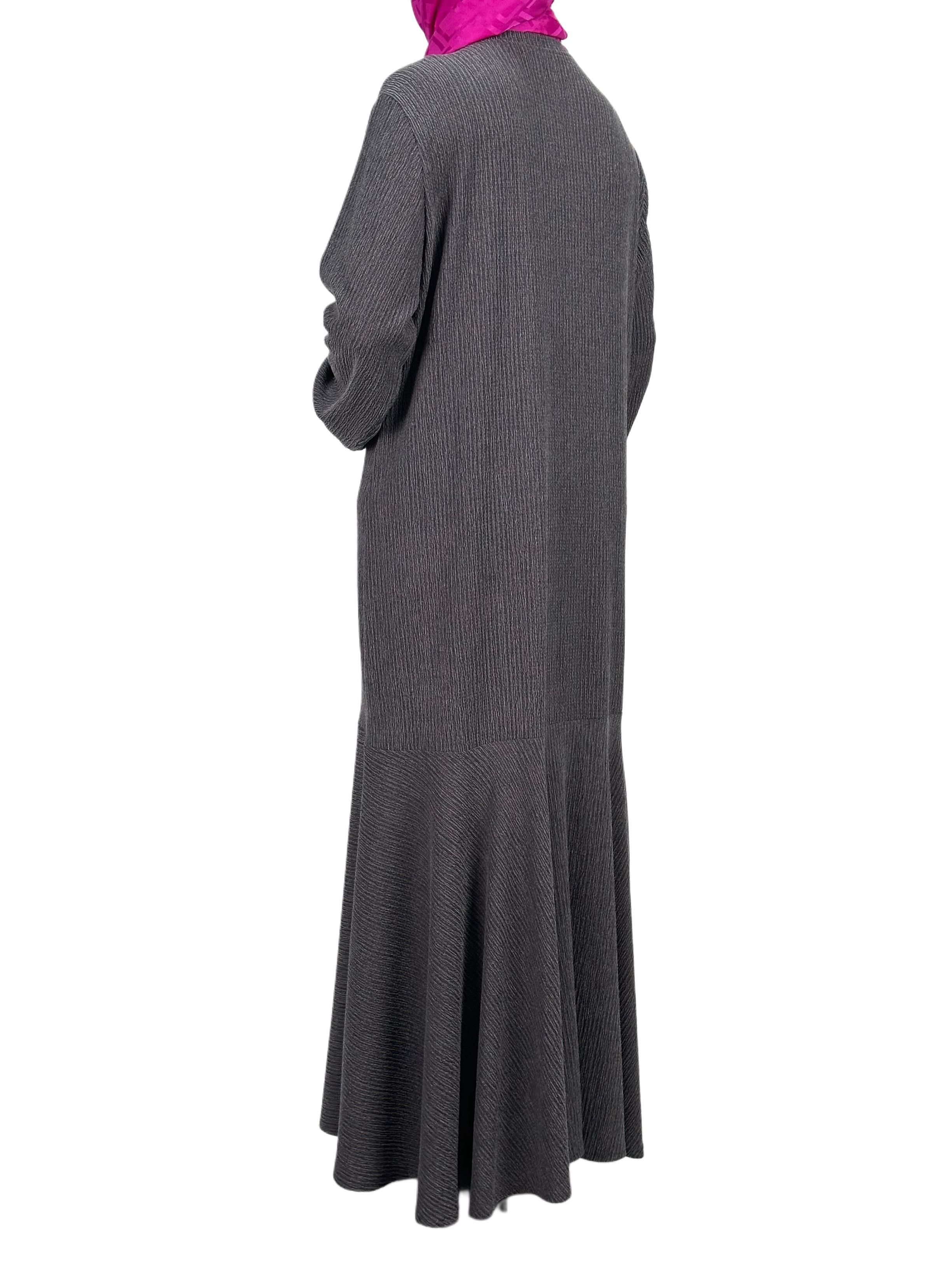 Burgu Volan Elbise Gri OTW2104