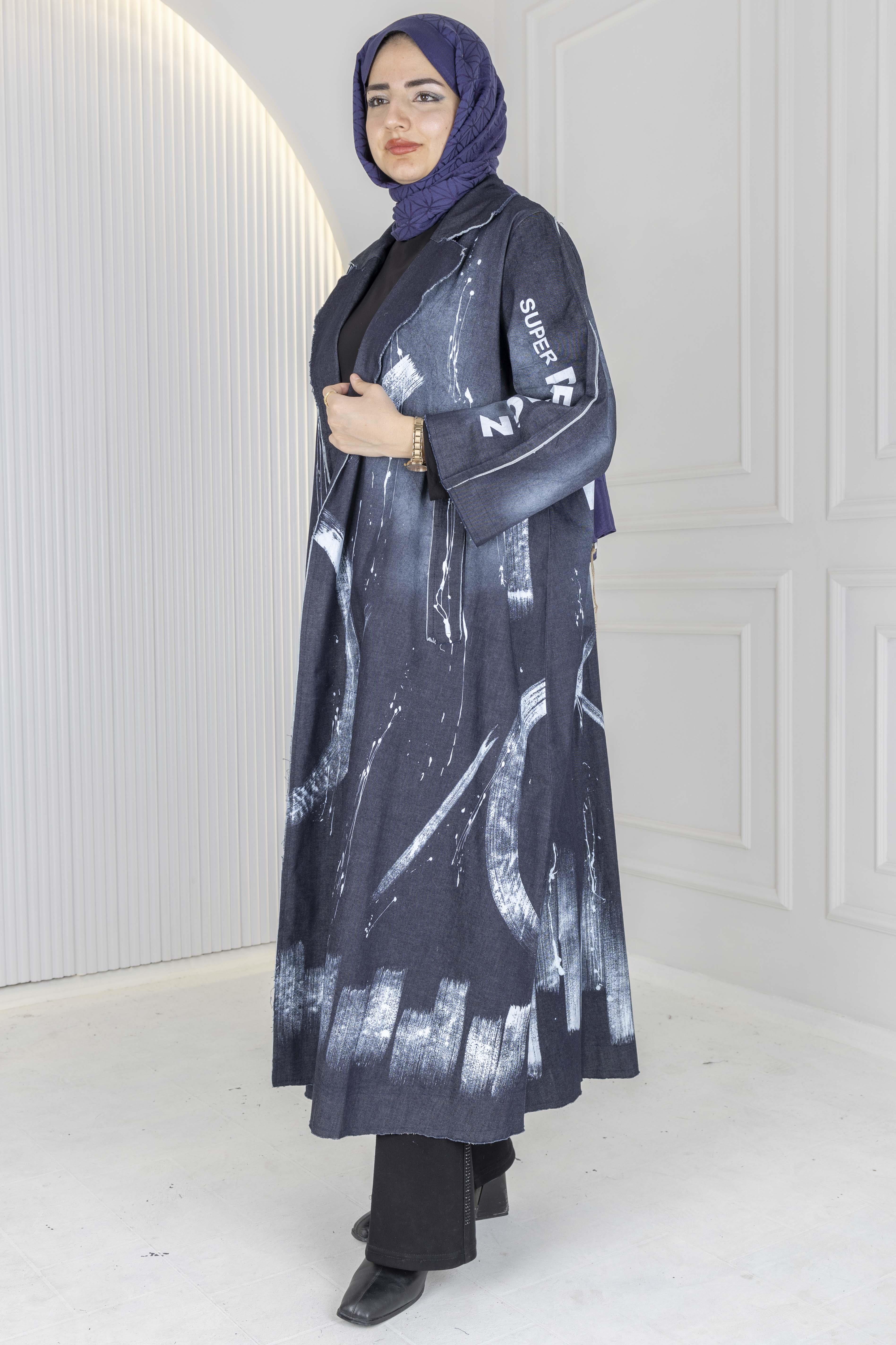 Büyük Beden Denim Kap Kot Mavi OTW9844