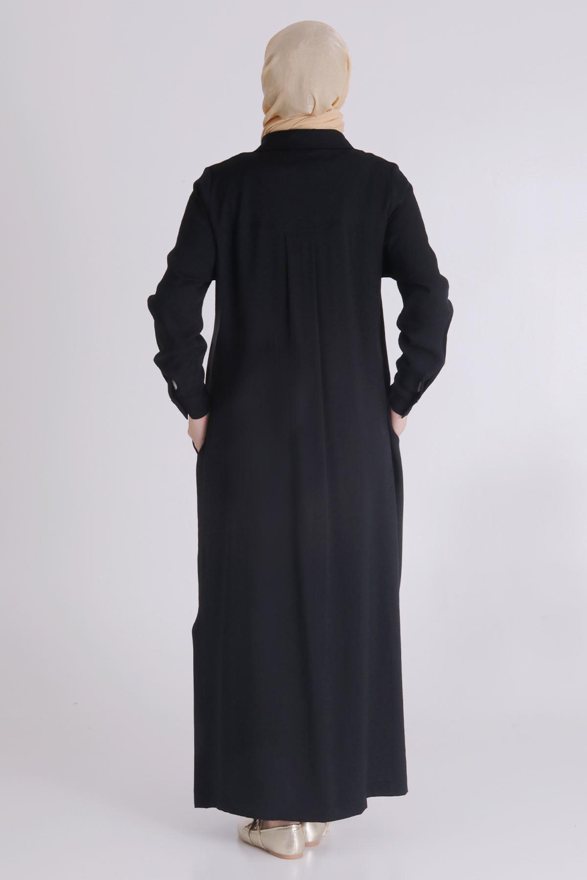 Büyük Beden Tensel Aerobin Ferace Siyah OTW28071