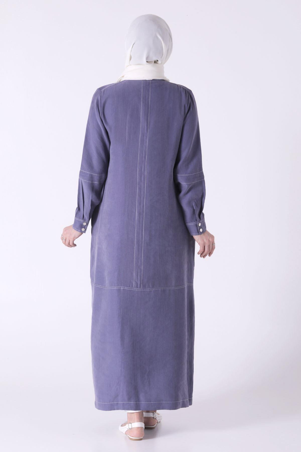 Büyük Beden Tensel Ferace Morcivert OTW28068